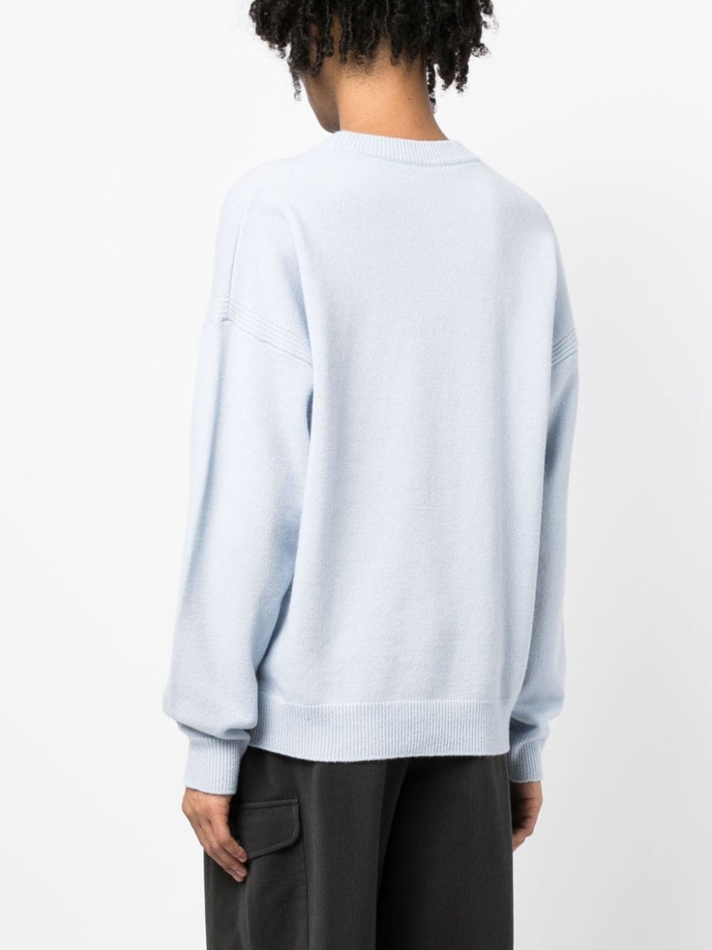 intarsia-knit logo wool jumper - 4