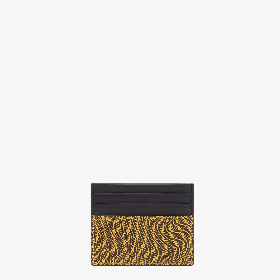 Yellow leather card holder - 1