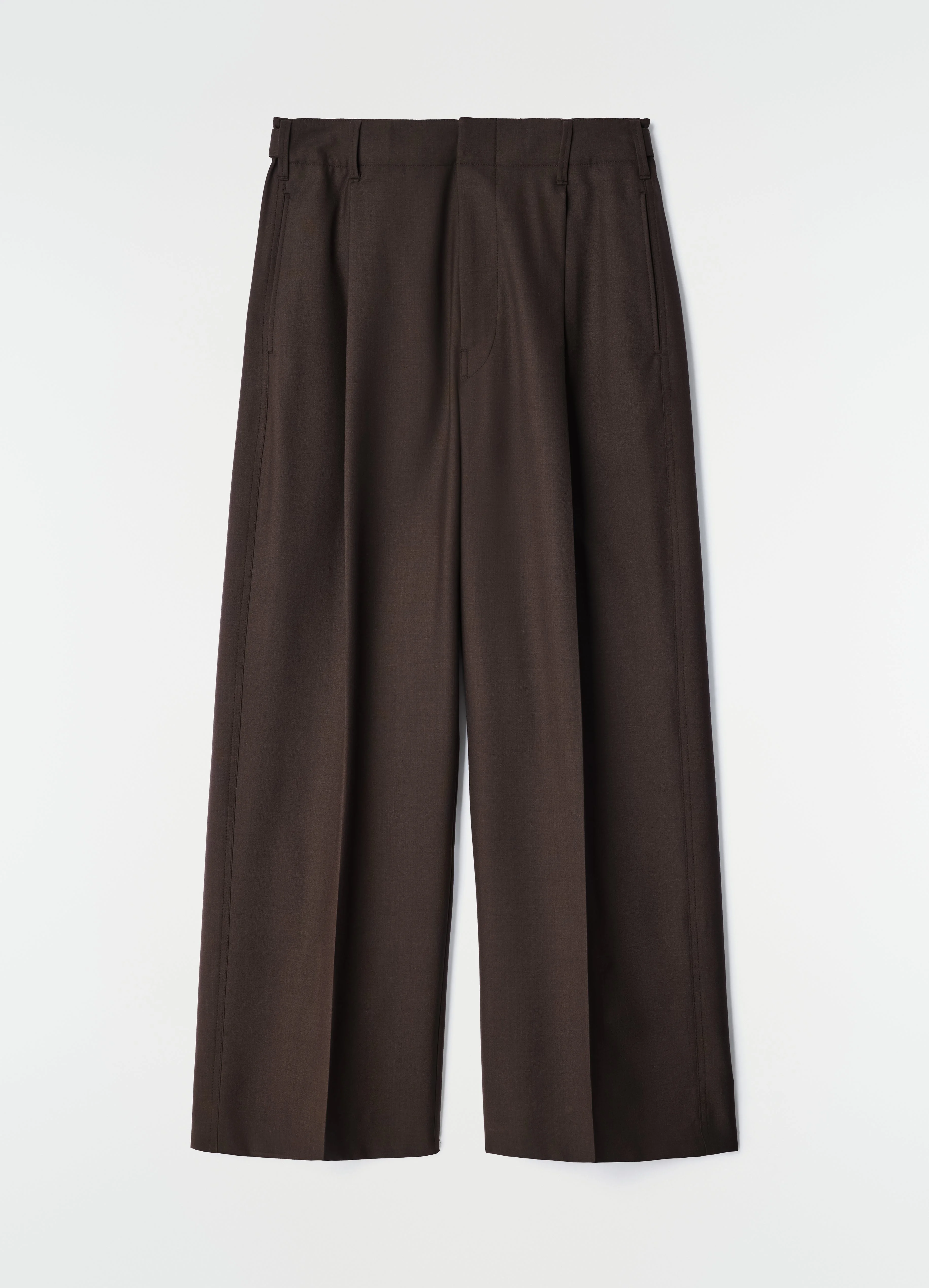 SINGLE-PLEAT TAILORED PANTS IN TROPICAL WOOL BLEND - 1
