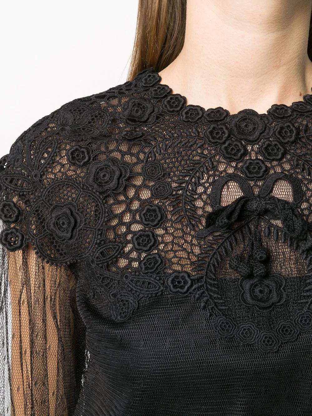 lace overlay blouse - 5