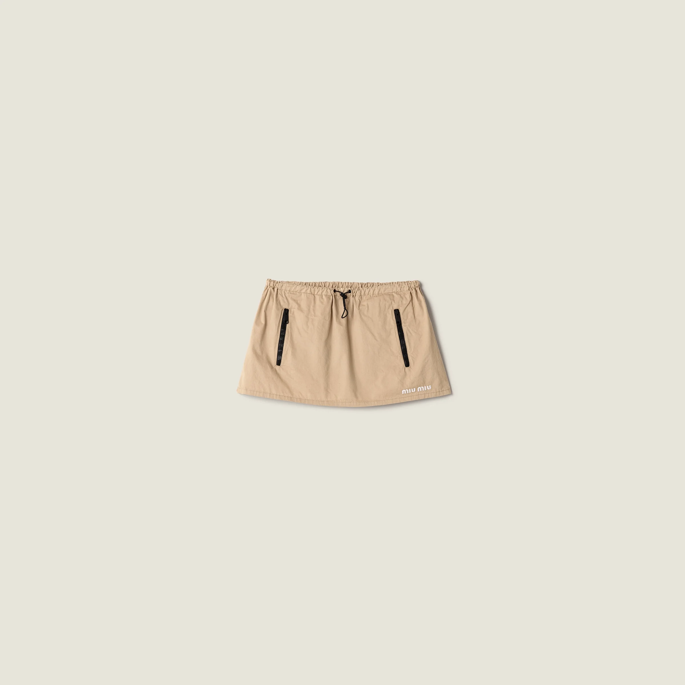 Washed gabardine miniskirt - 1