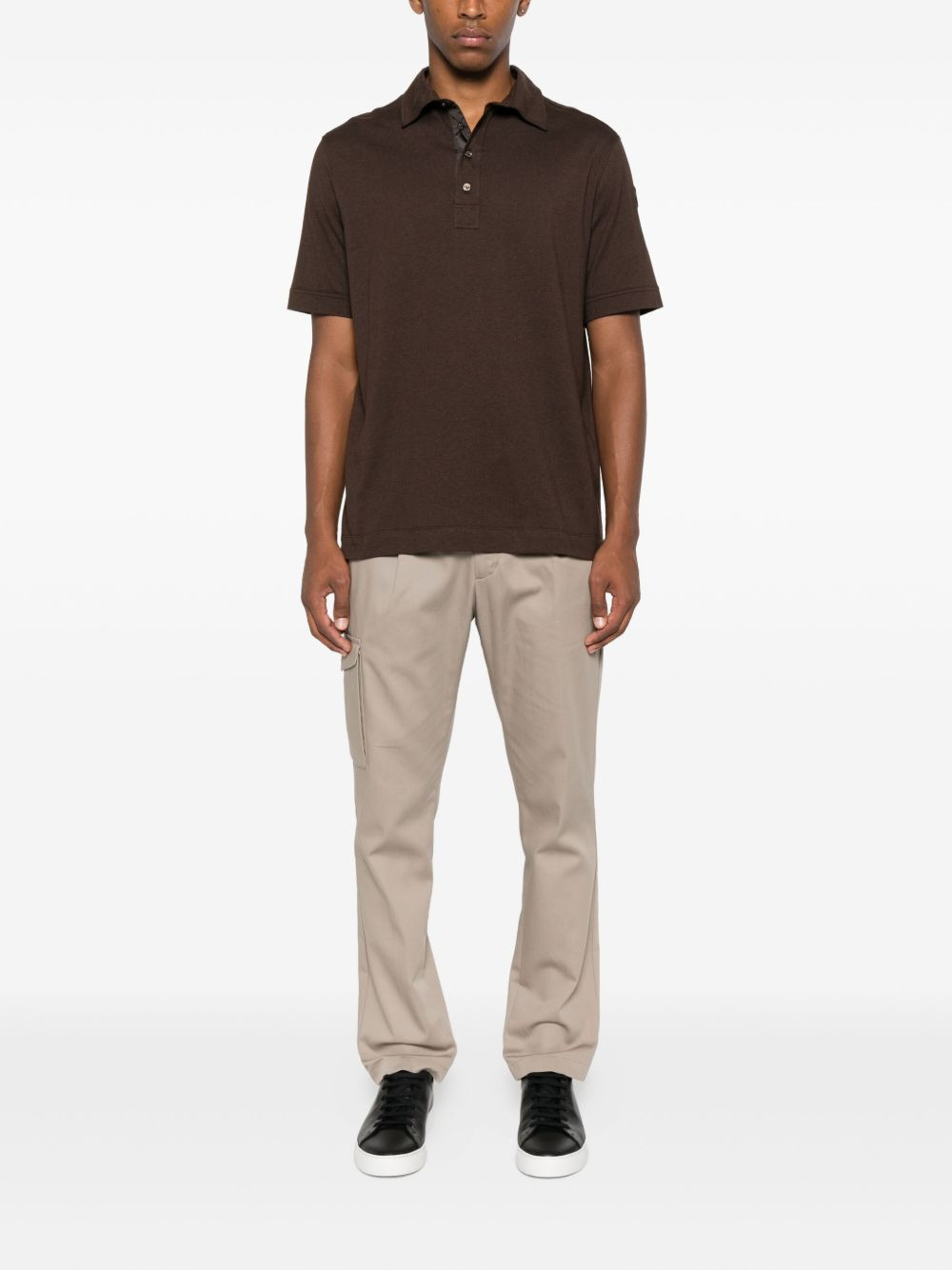 logo-patch polo shirt - 2