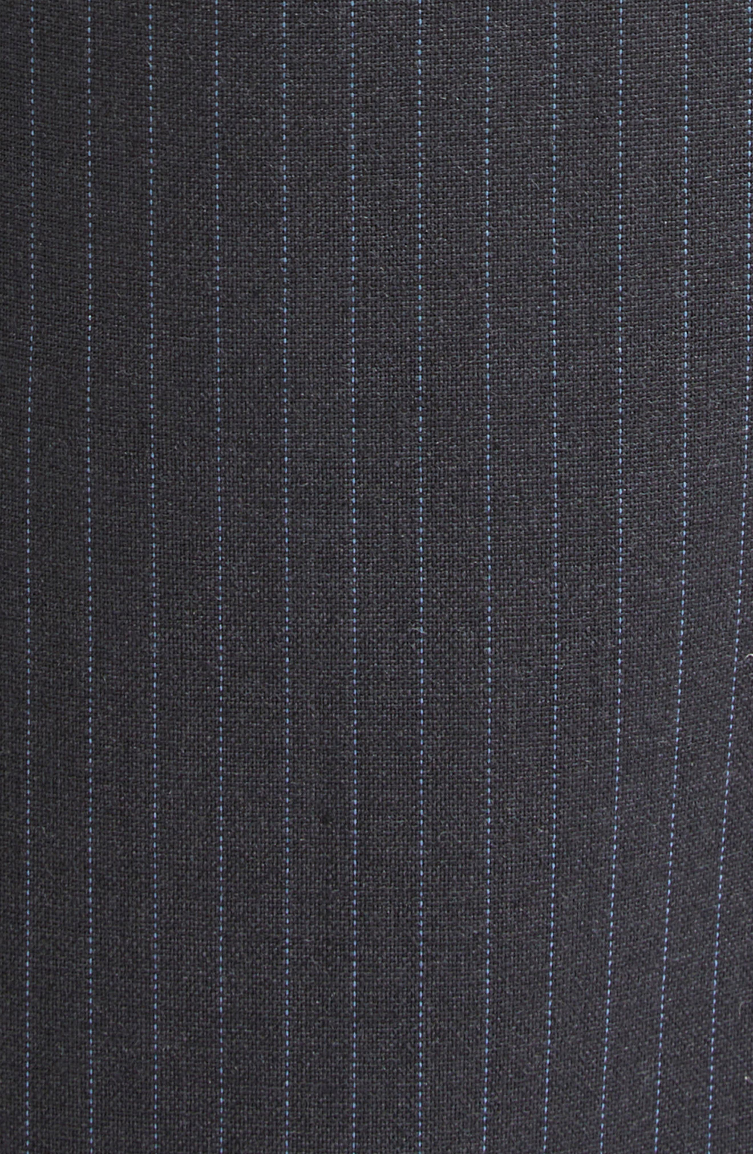 Paloma Wool Bigas Pinstripe Tie Detail Straight Leg Crop Trousers in Dark Grey at Nordstrom - 6