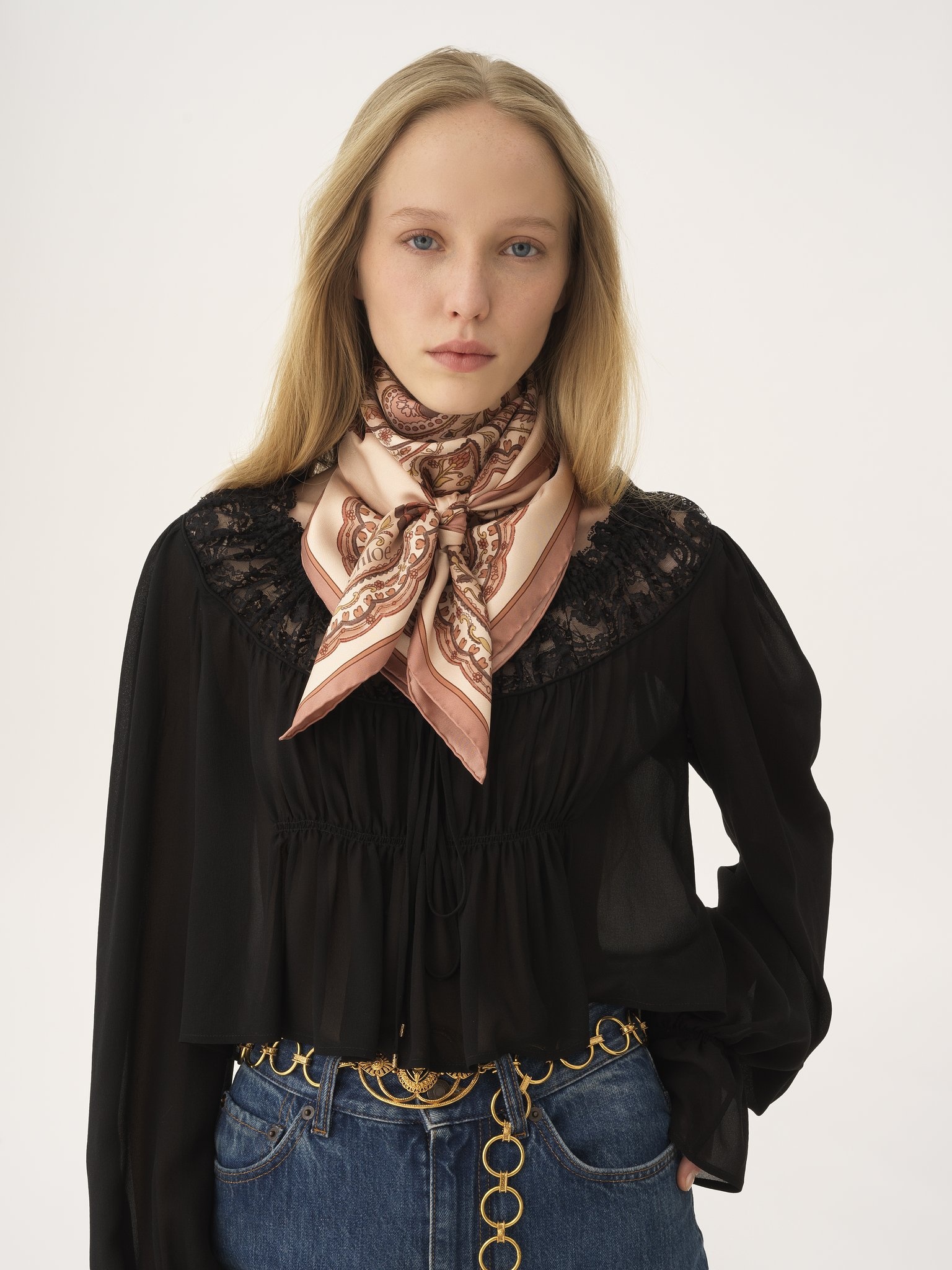 THE CHLOÉ PAISLEY SQUARE SCARF IN SILK TWILL - 2