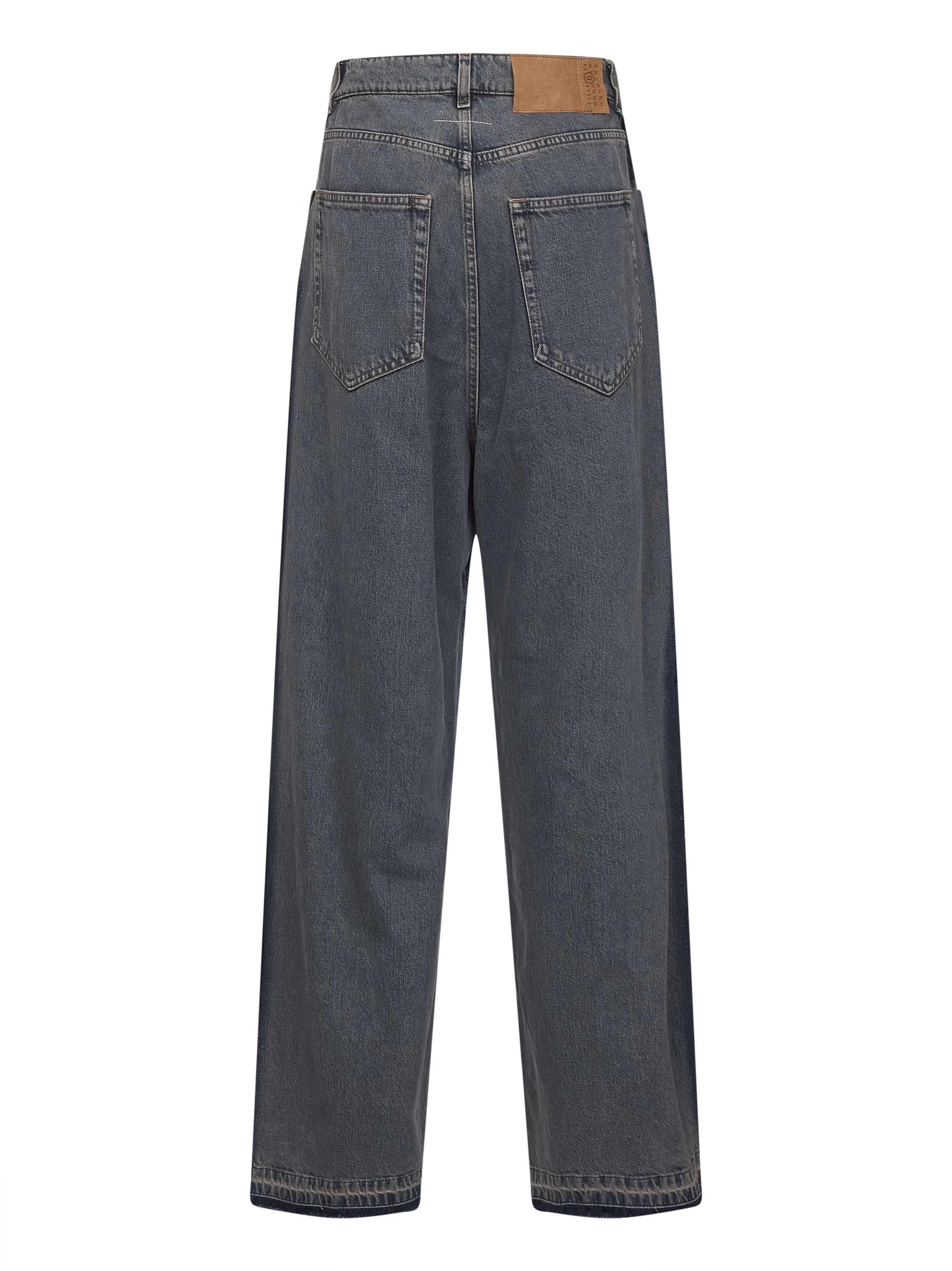 Grey denim wide-leg jeans - 2