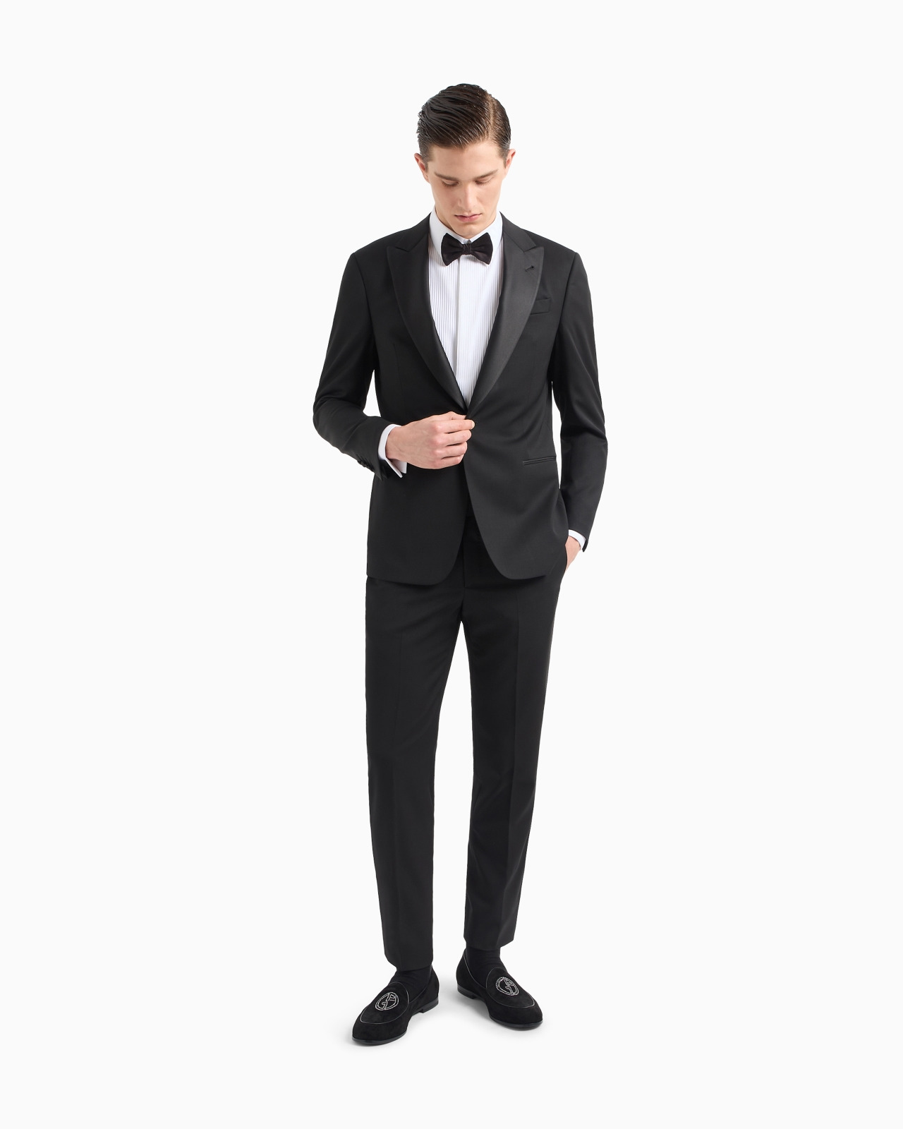 COTTON TUXEDO SHIRT WITH PLEATED DETAIL - 2