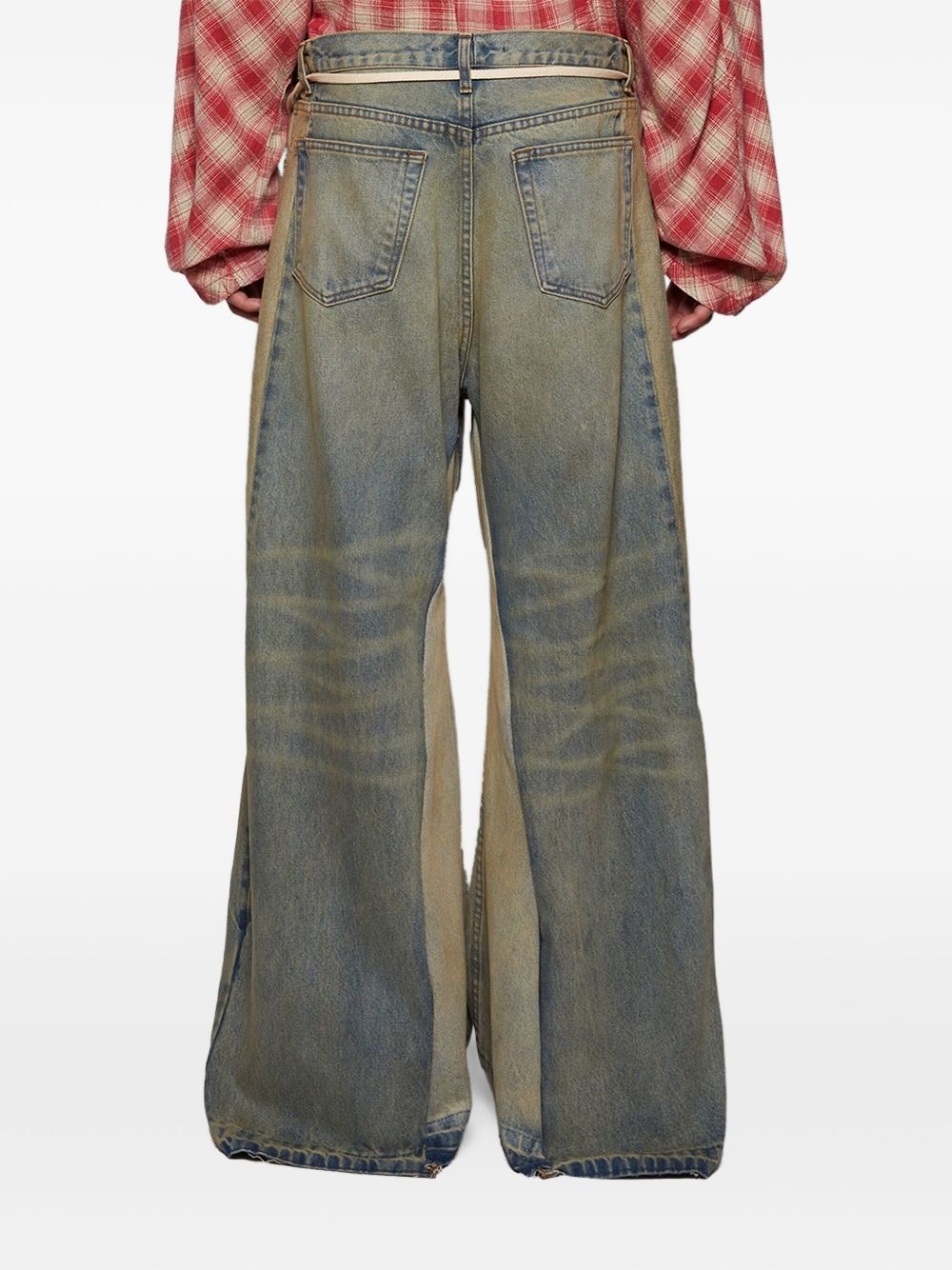 layered wide-leg jeans - 5