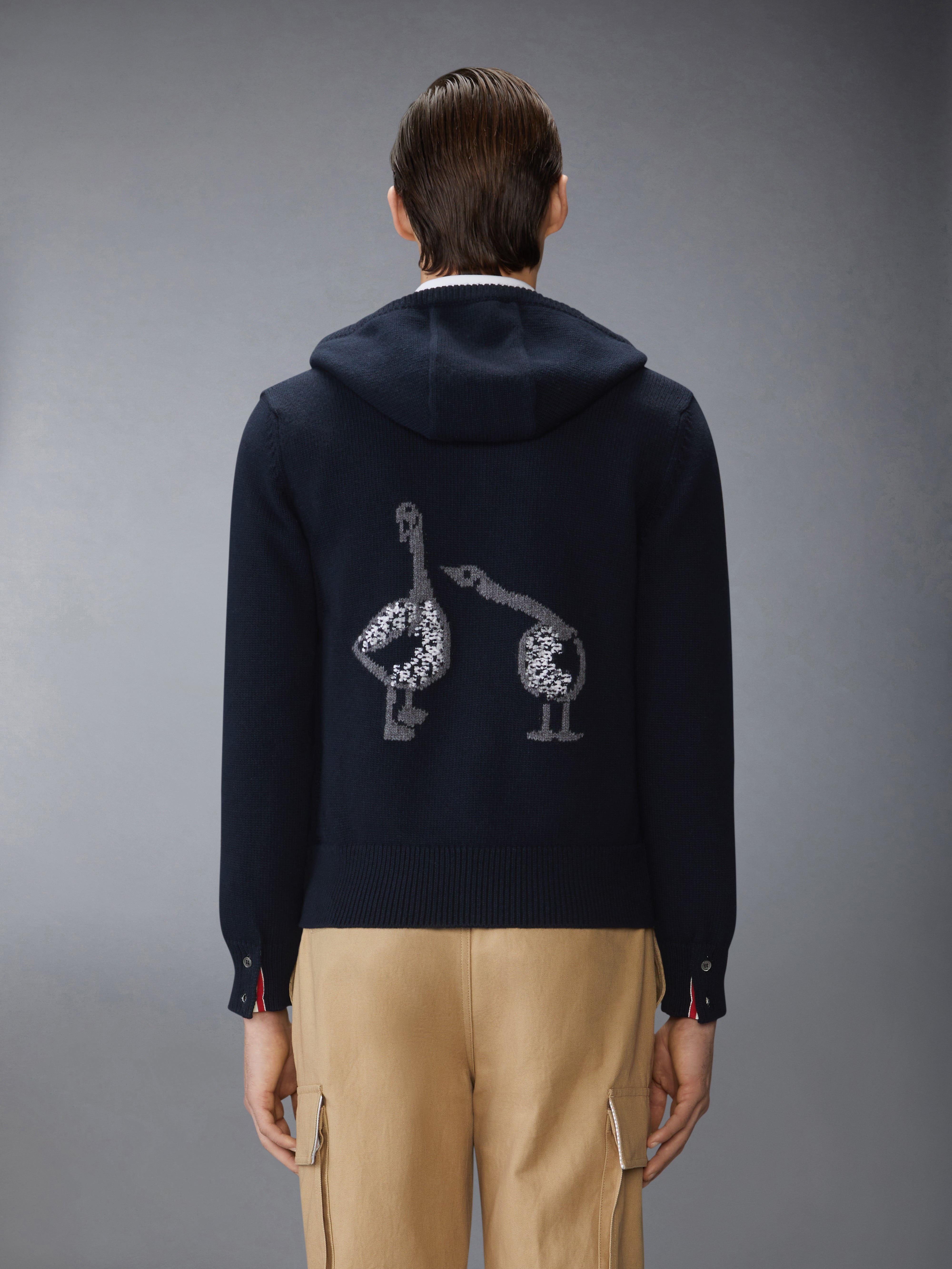 GEESE INTARSIA MERINO WOOL HOODIE - 3