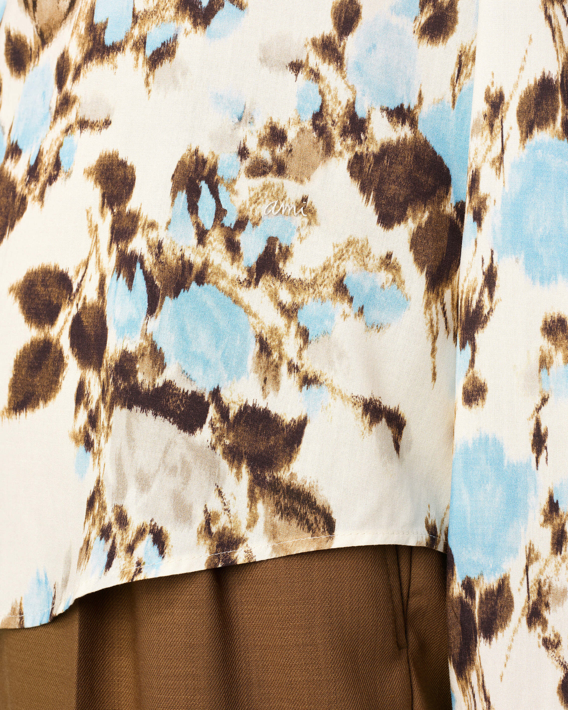 BLUE FLOWER PRINTED BOXY SHIRT - 4