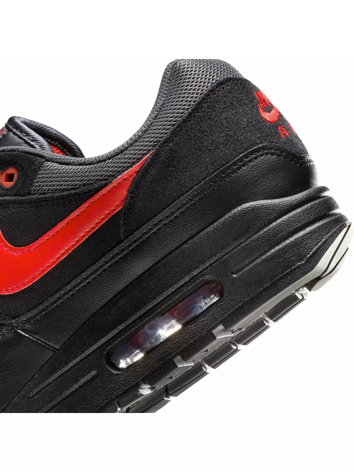 Air Max 1 Essential "Black/Iron Grey/University Red" Men's Shoe - 8