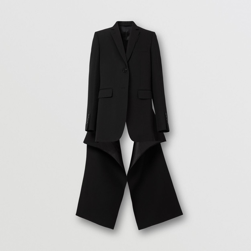 Exaggerated Panel Detail Wool Tailored Jacket - 1