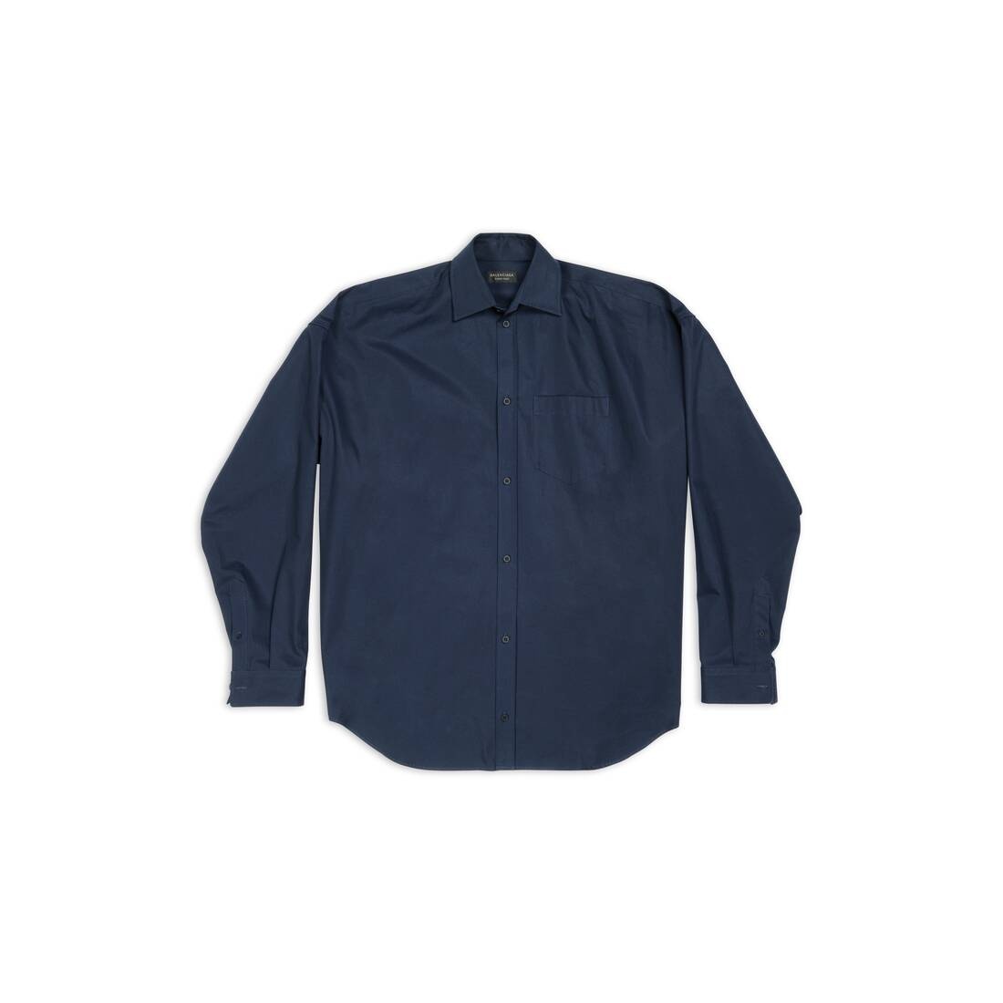 BALENCIAGA Men's Cocoon Shirt in Navy Blue | REVERSIBLE