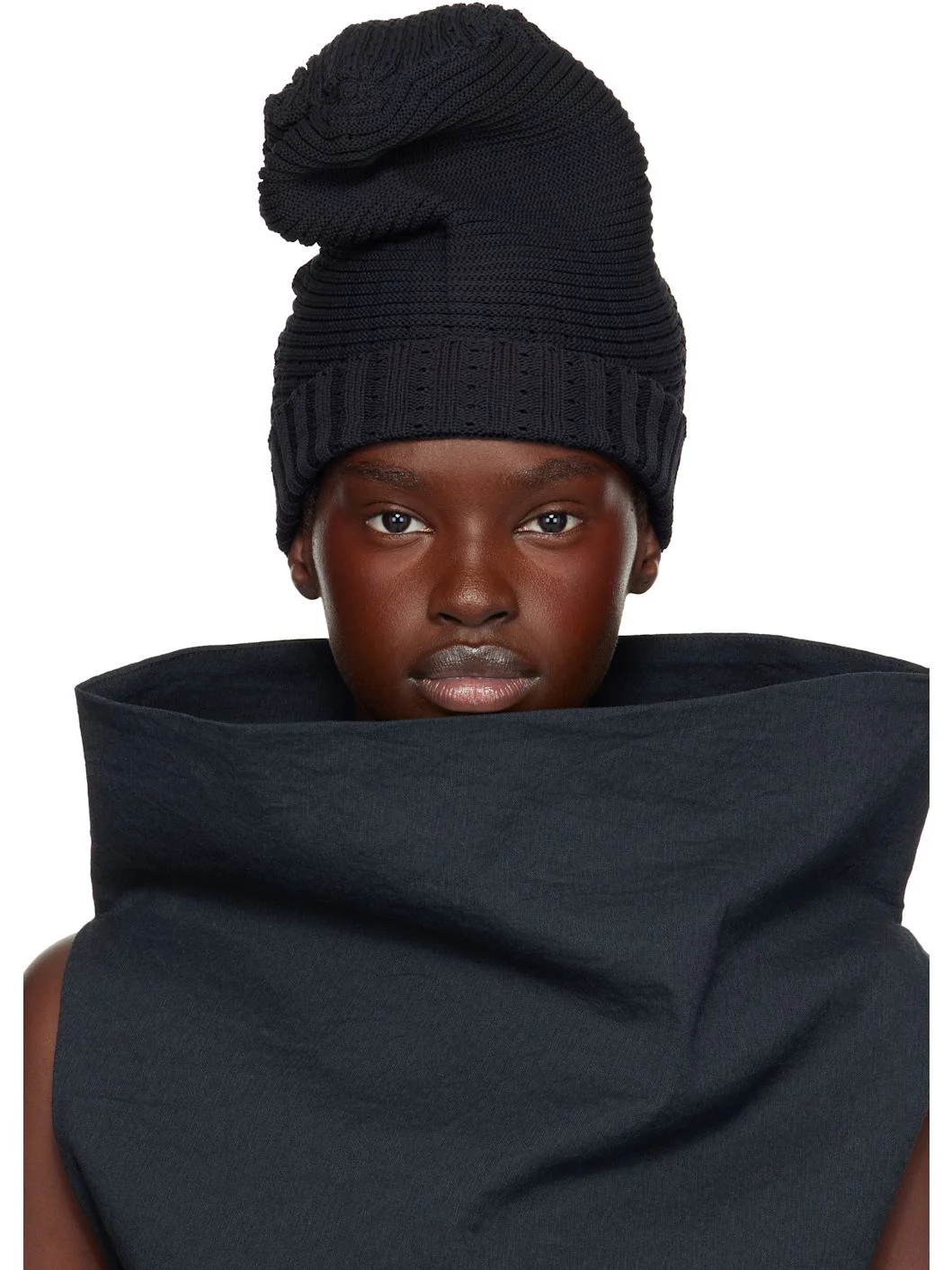 Black Found Stone Beanie - 1