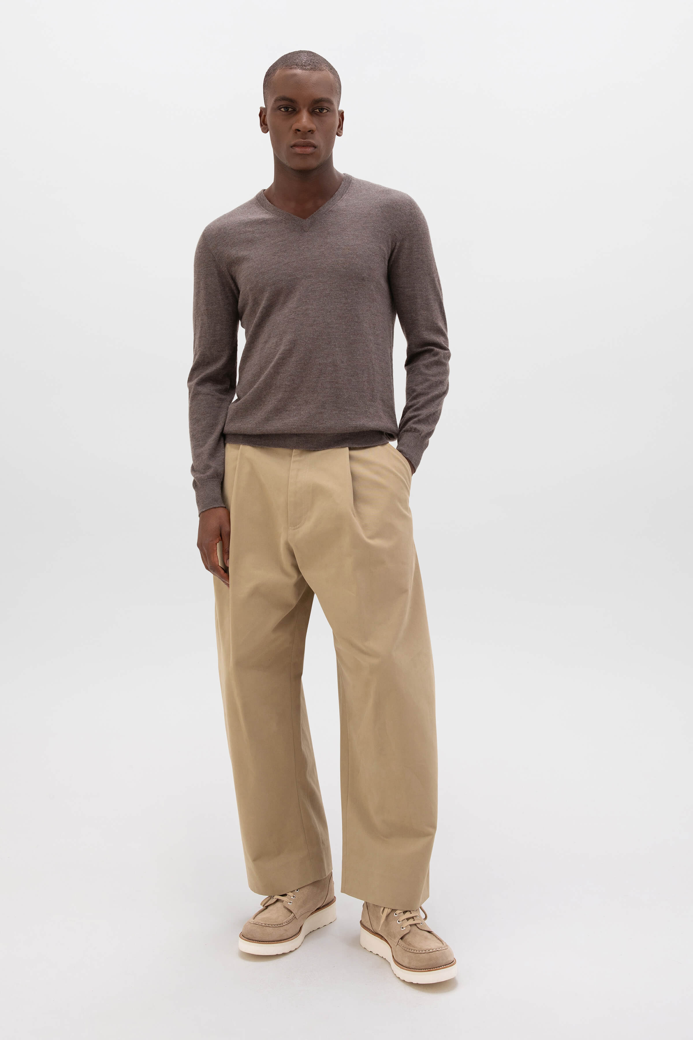 Superfine Cashmere V Neck - 4