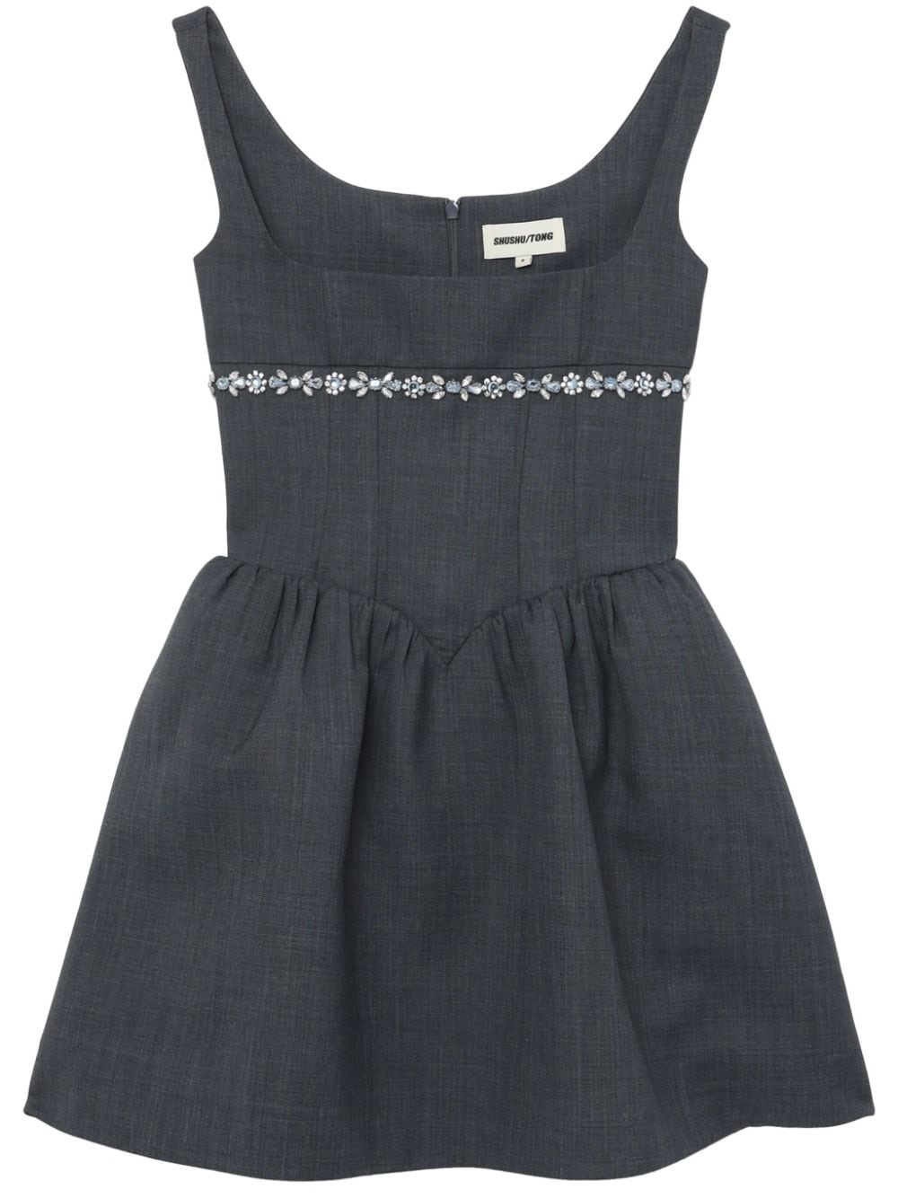 crystal-embellished A-line dress - 1