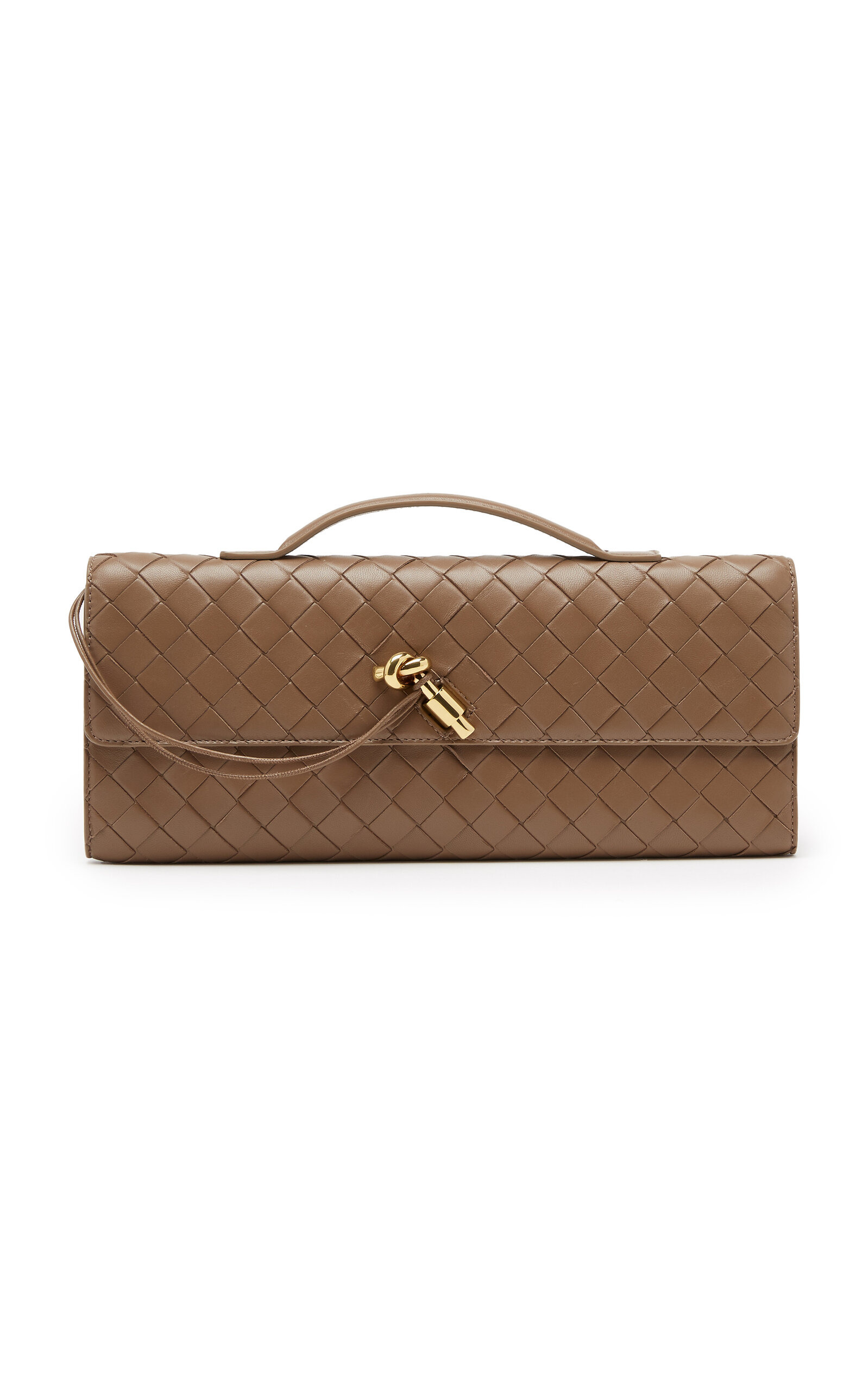 Long Andiamo Intrecciato Leather Clutch brown - 1