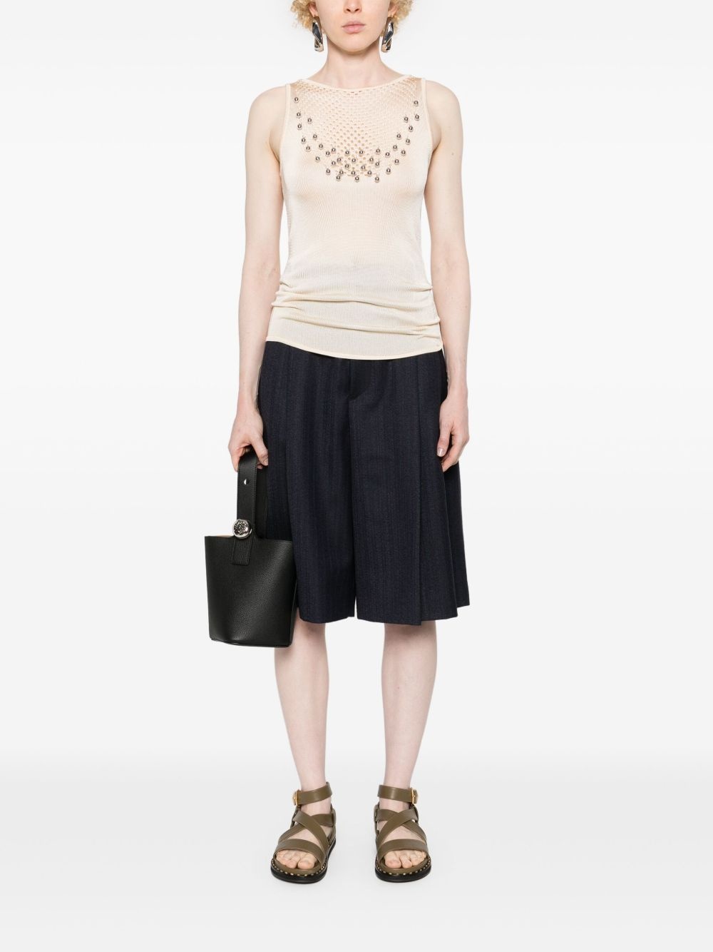 bead-embellished knitted top - 2