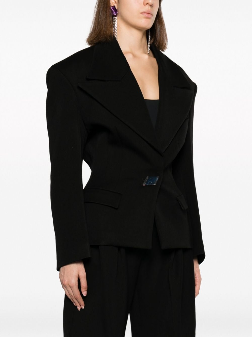 single-breasted fitted blazer - 3