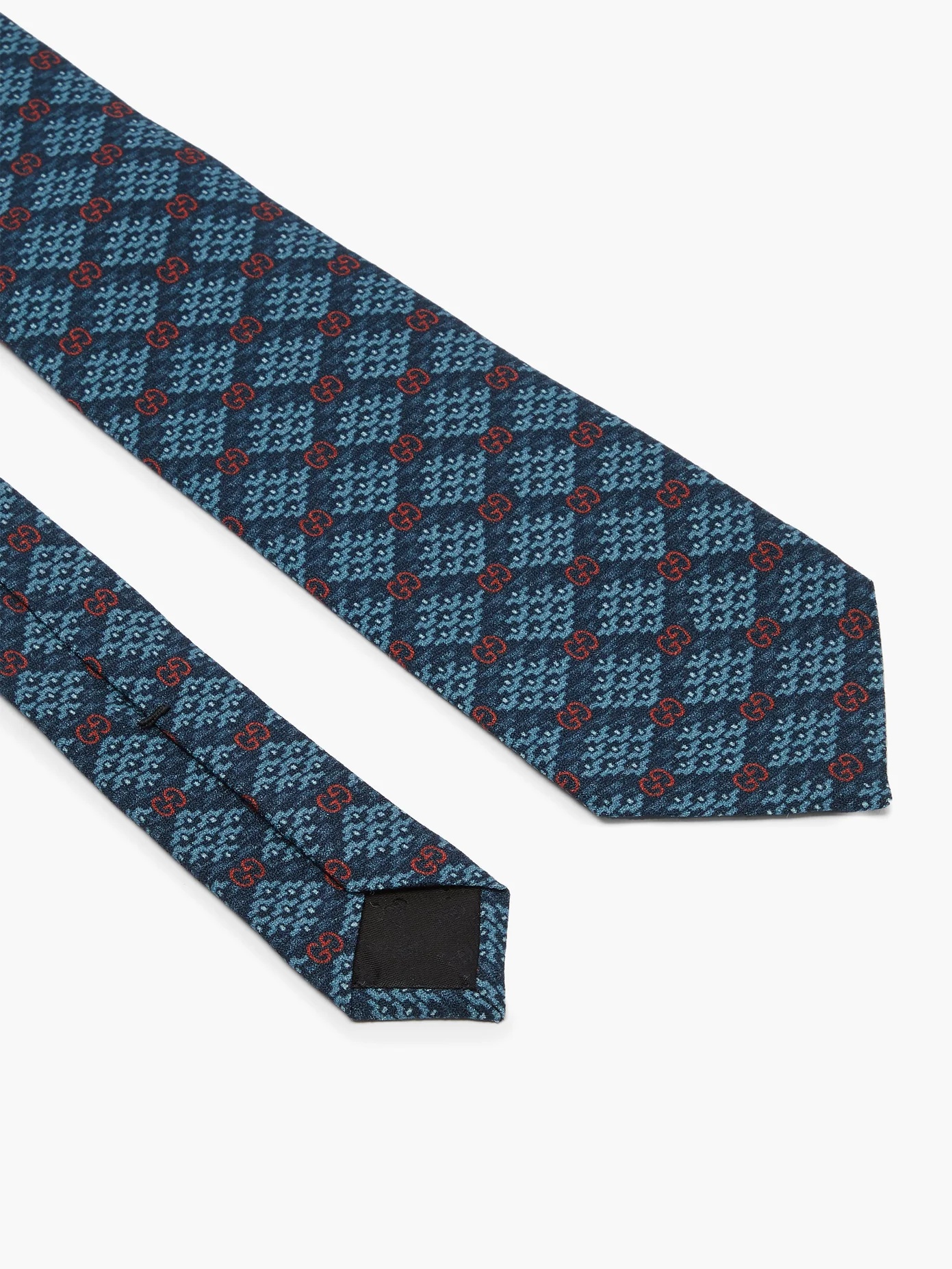 GG-logo print crepe tie - 4