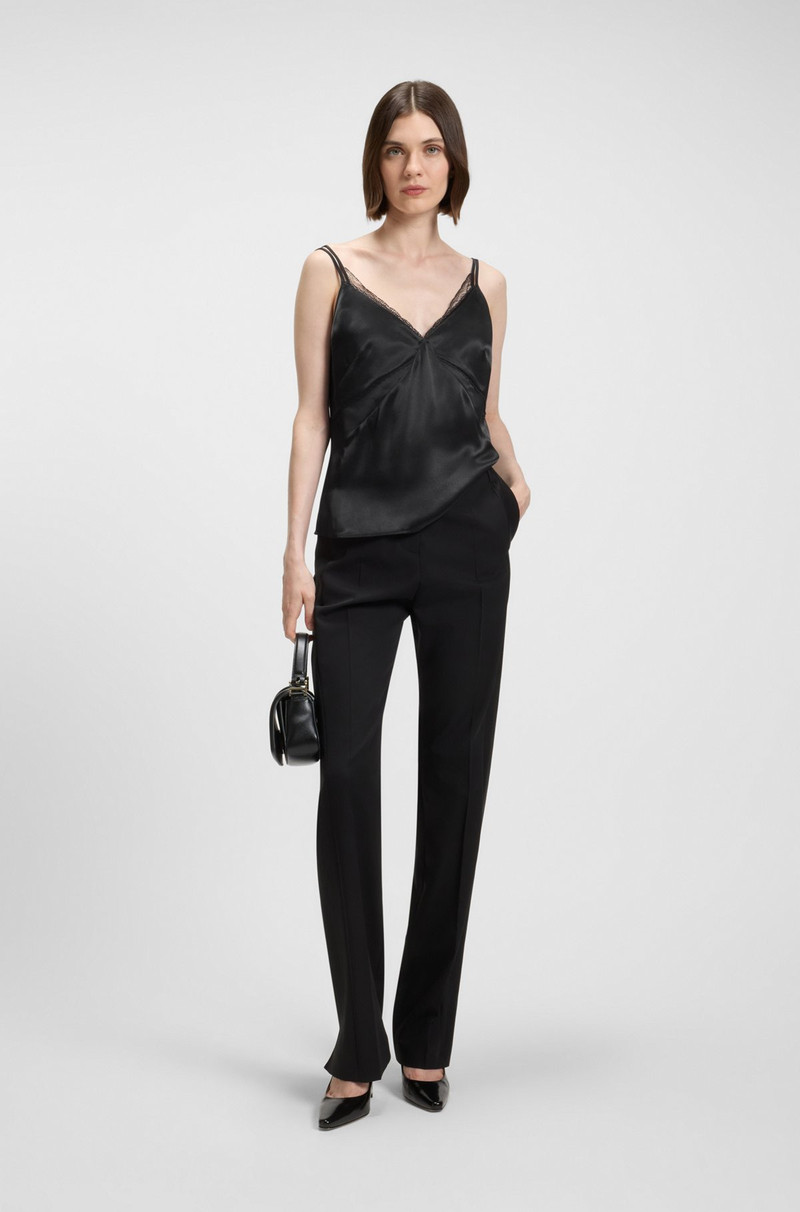 BOSS SATIN CAMISOLE TOP WITH LACE TRIMS outlook