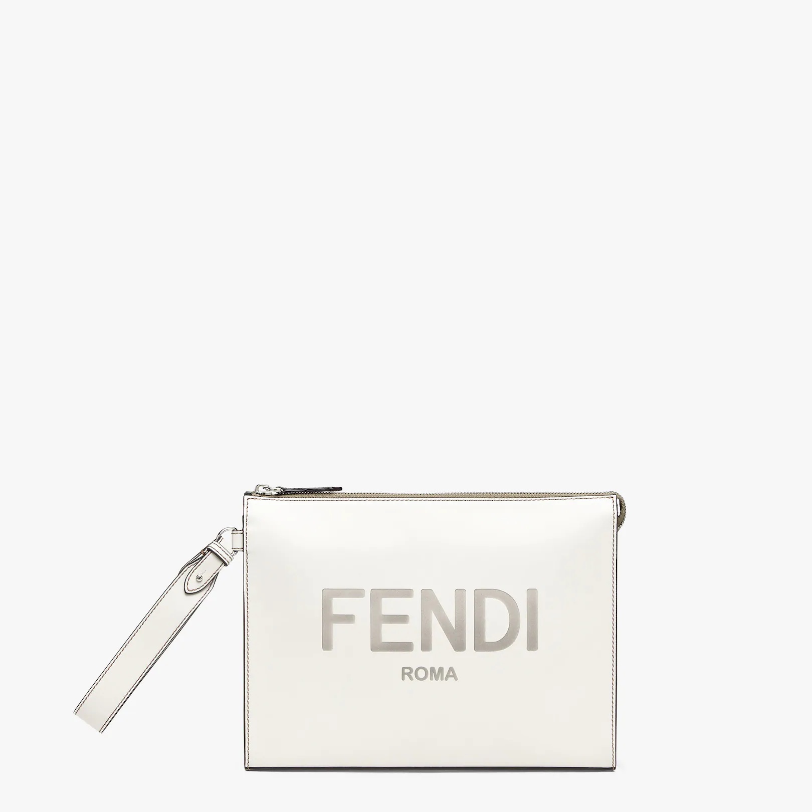 Light gray leather pouch - 1