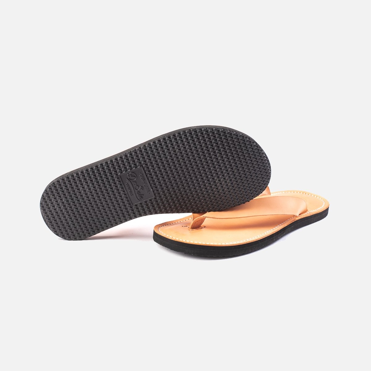 OGL-DRSOLE-THONG-NAT OGL X Dr. Sole Leather Thong Sandals - Natural - 8