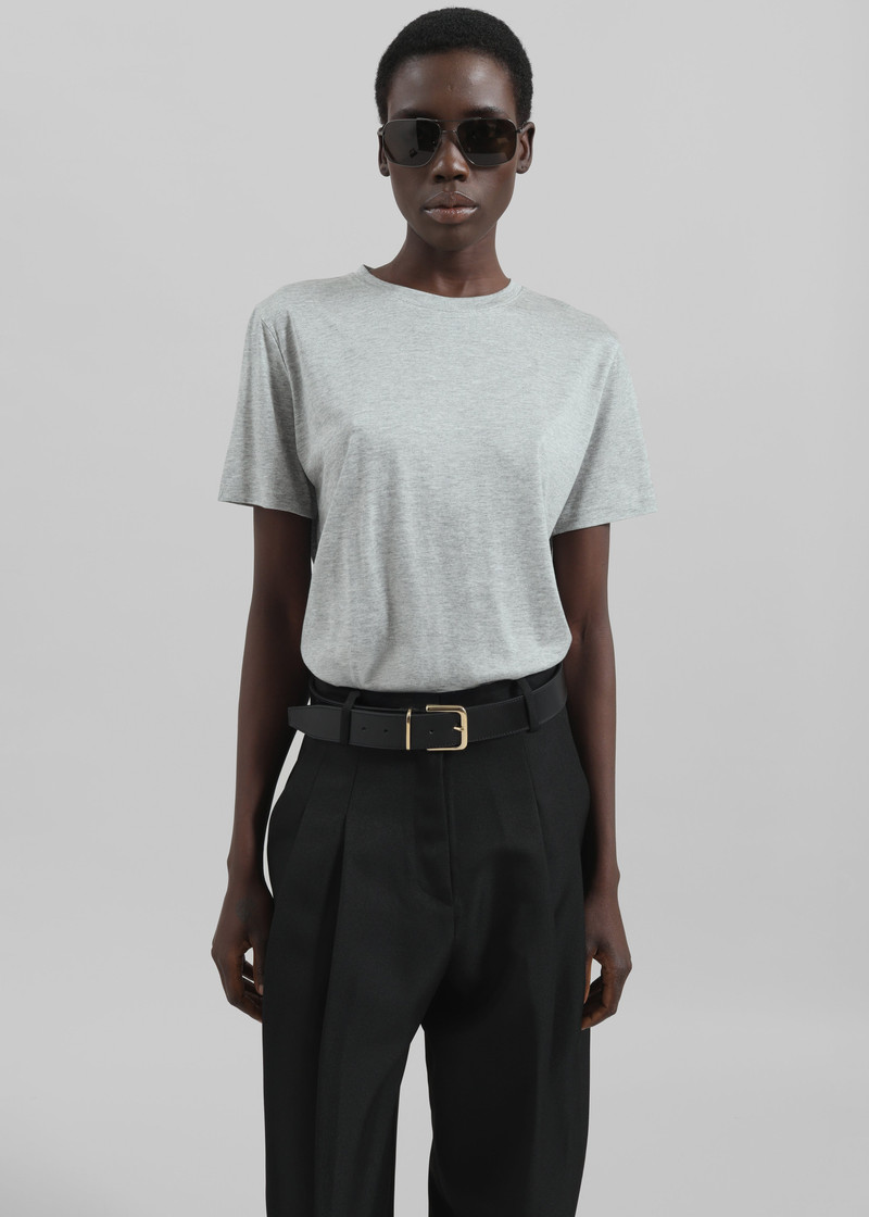 Amal Fluid Tee - Grey Melange 3