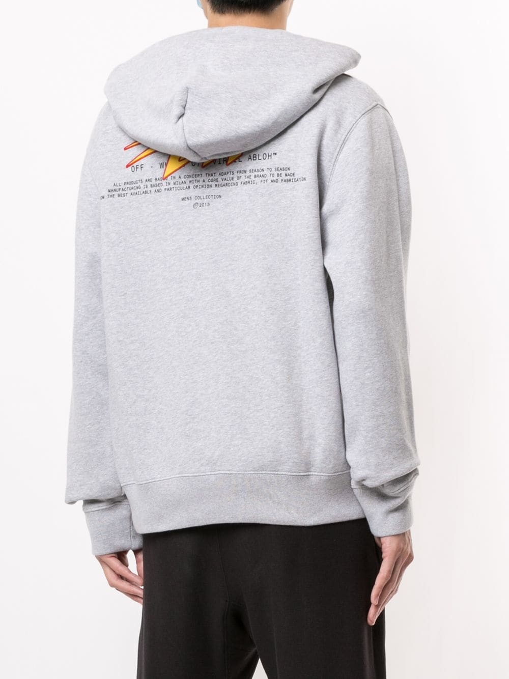 logo print zipped hoodie - 4