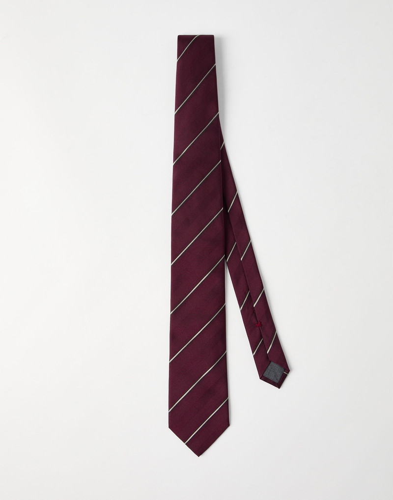 Regimental stripe silk tie 1