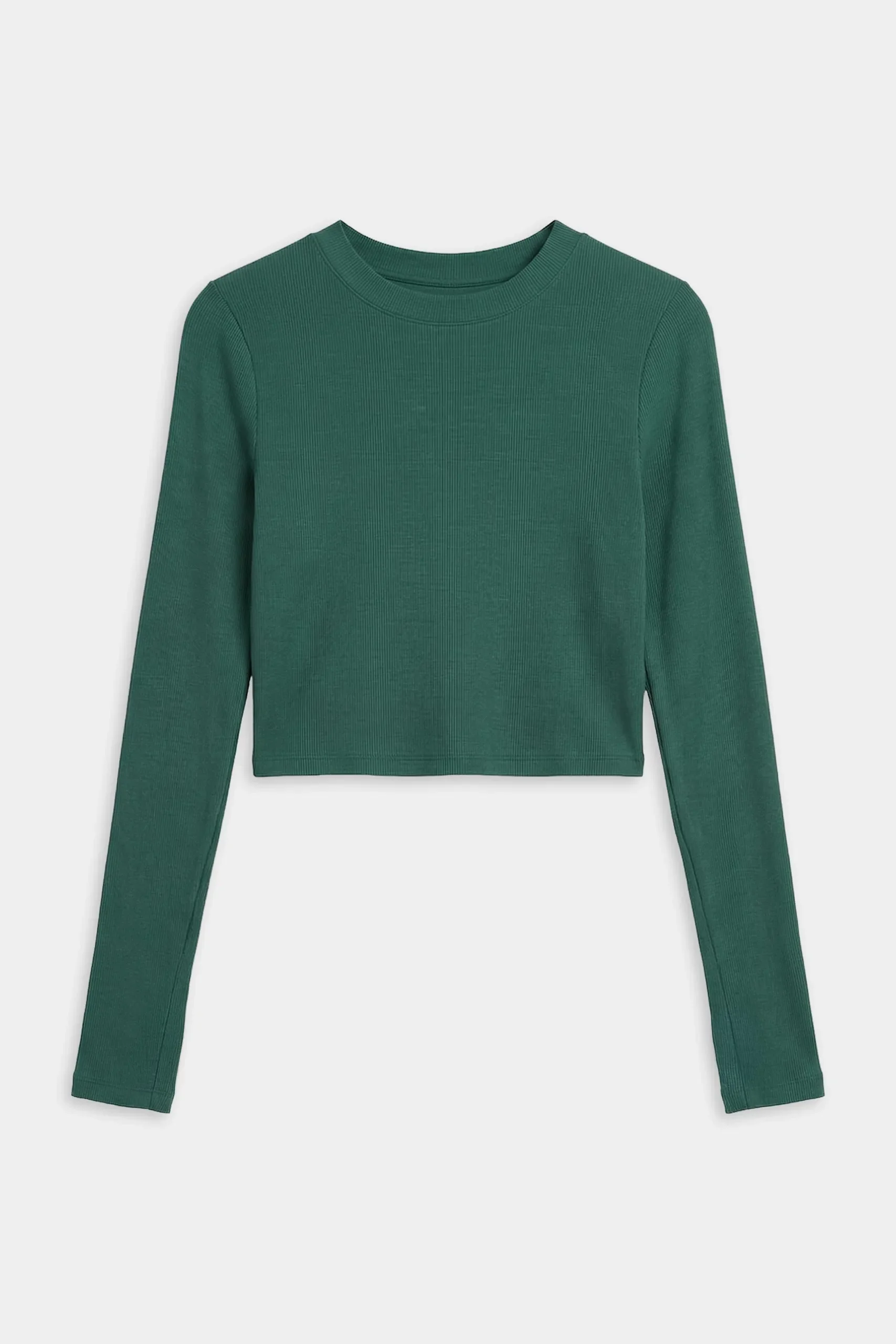 Louise Rib Long Sleeve Crop - 1