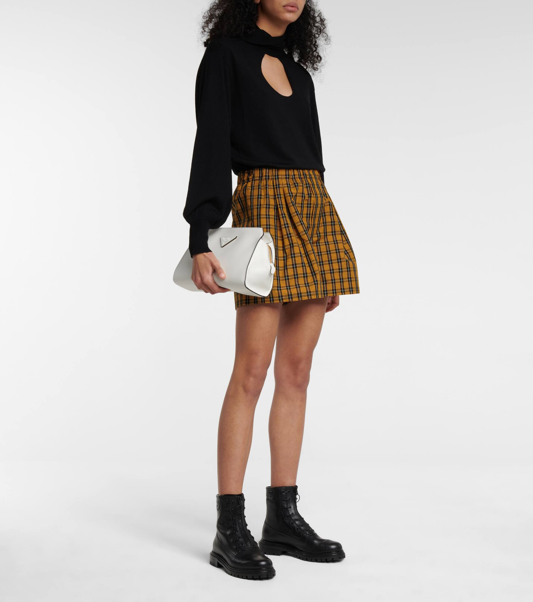Checked cotton shorts - 2