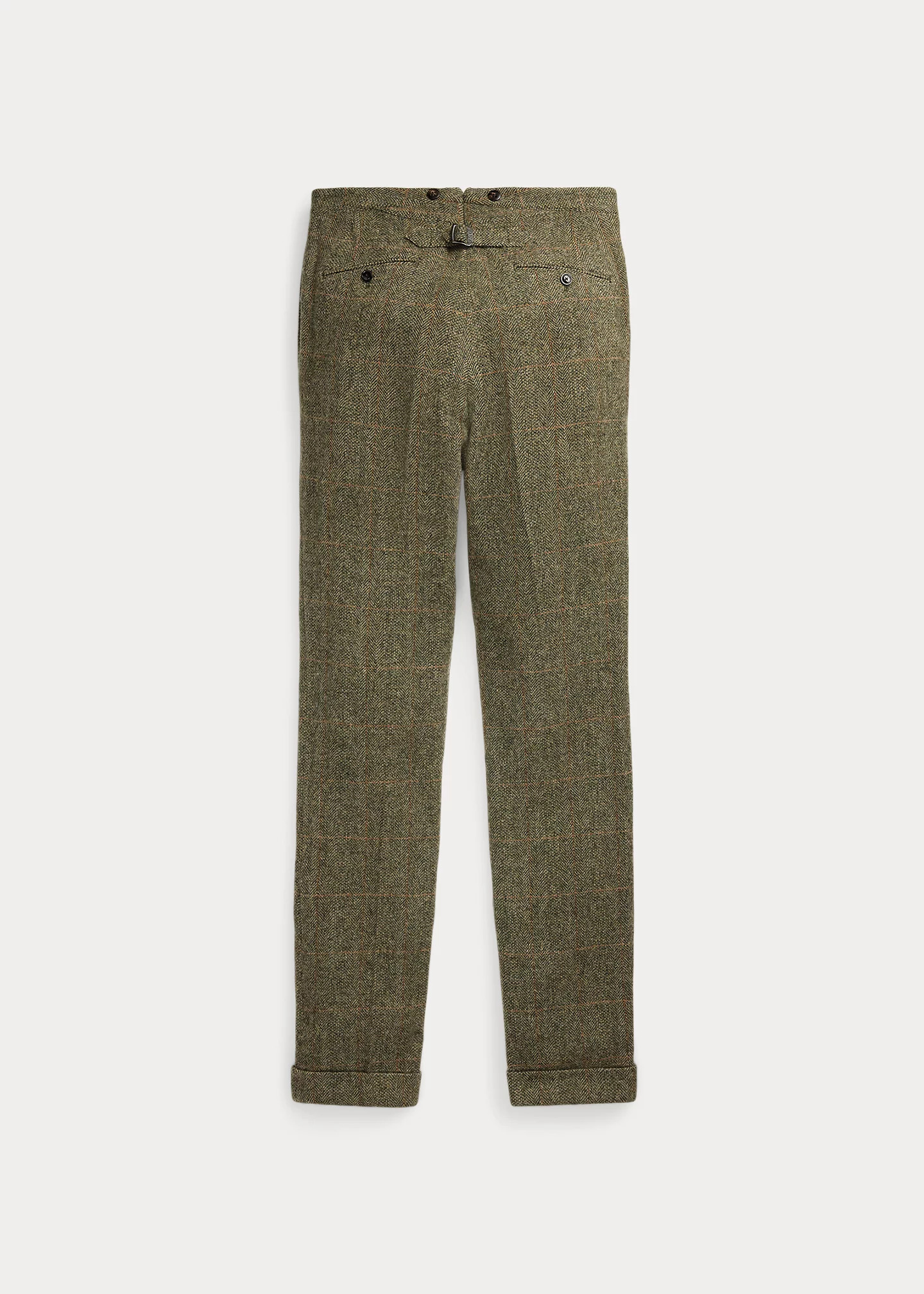 Slim Fit Windowpane Wool Suit Trouser - 6