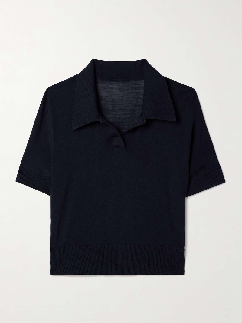 Morgane Short-Sleeve 자르기 폴로 탑 - 1