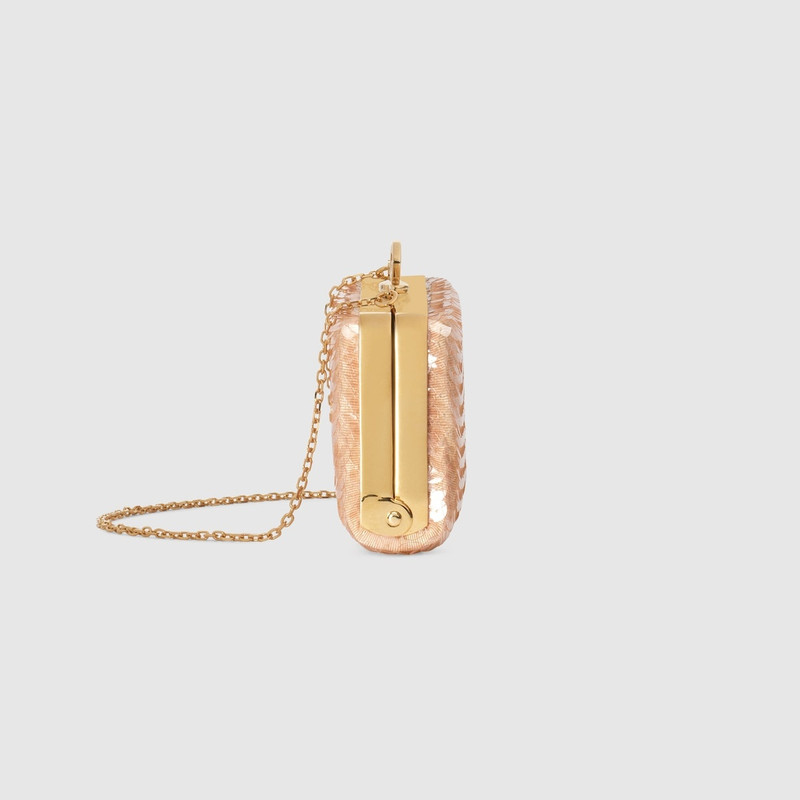 Broadway small sequin moiré evening bag 5