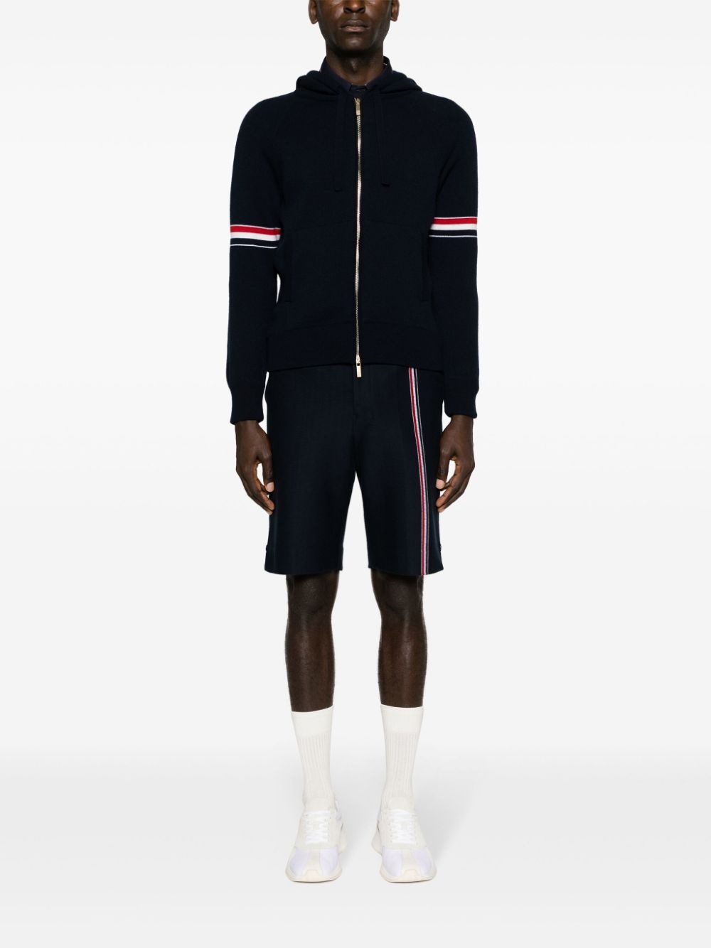 RWB stripe cashmere hoodie - 2