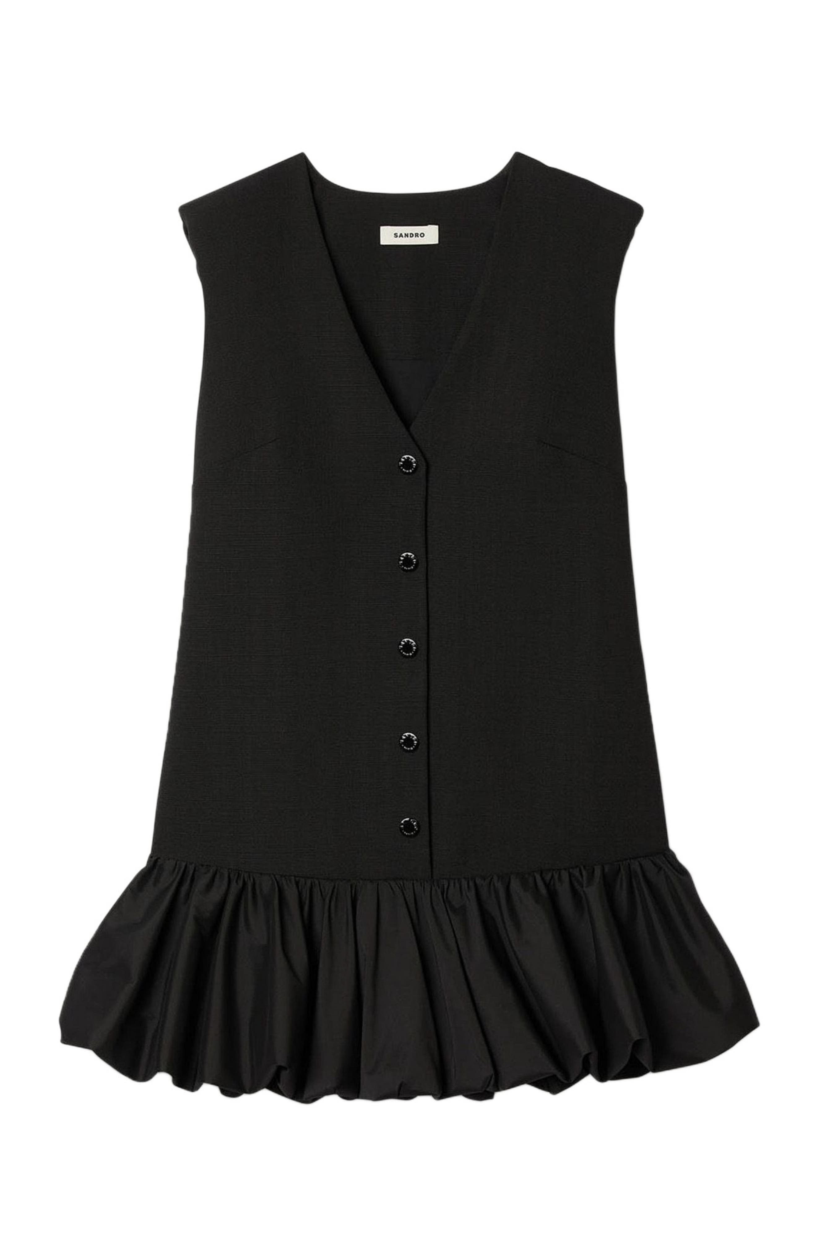 SANDRO Short tailored dress with ruffle in Black at Nordstrom - 5