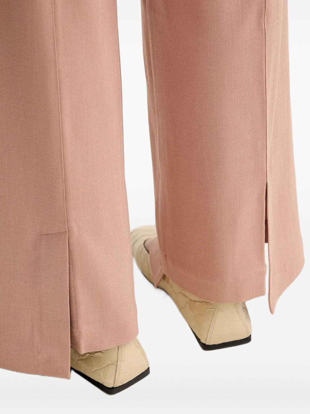 wrap-front split-hem trousers - 5