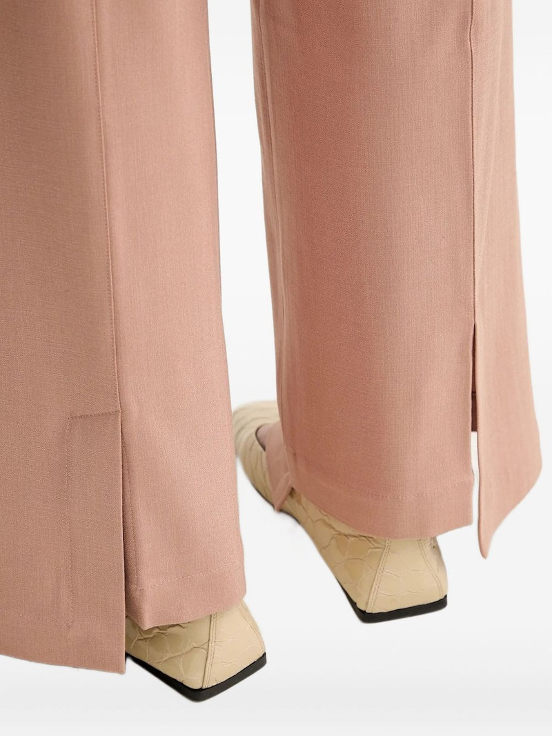 wrap-front split-hem trousers 5