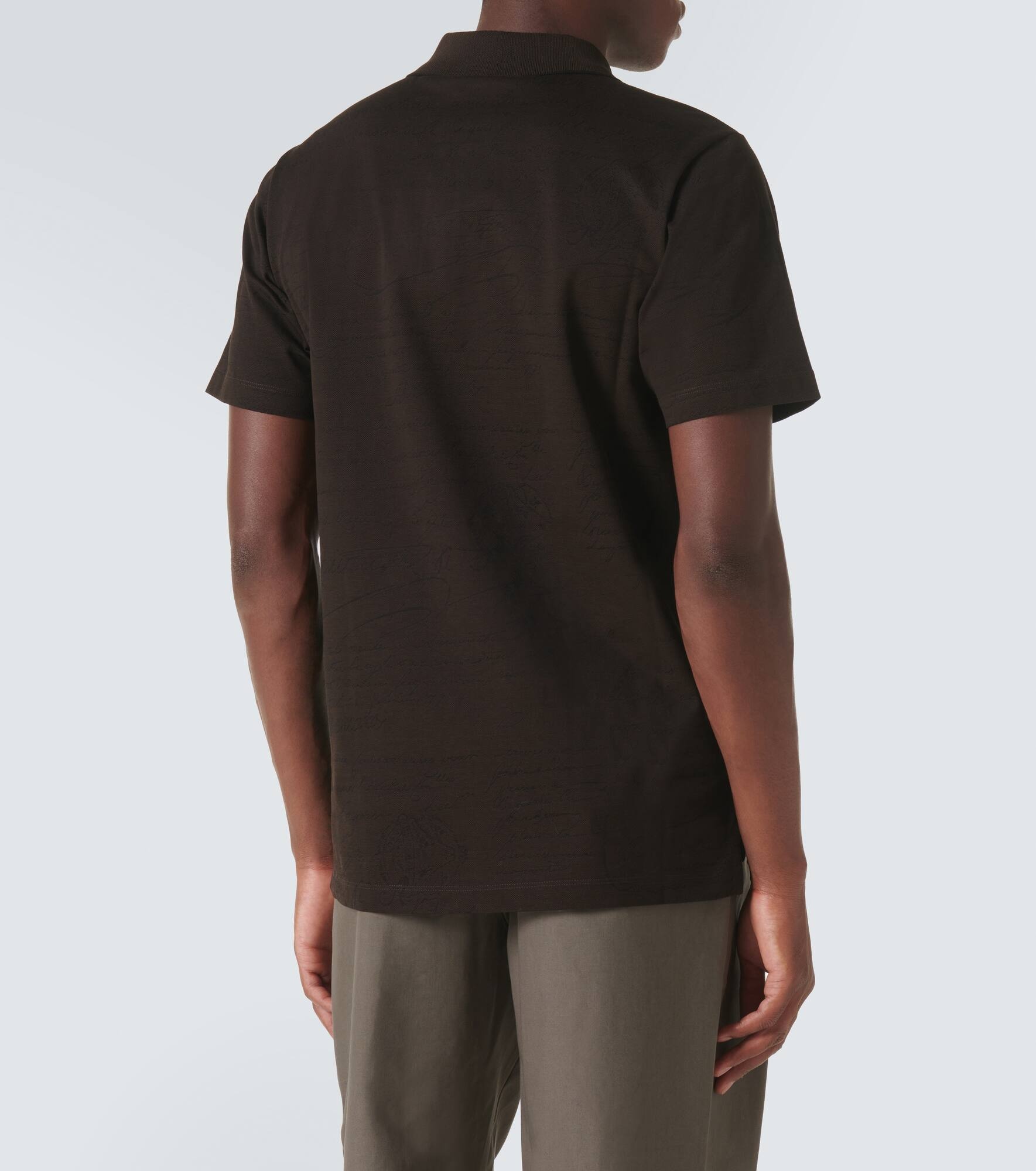 Scritto cotton piqué polo shirt - 4