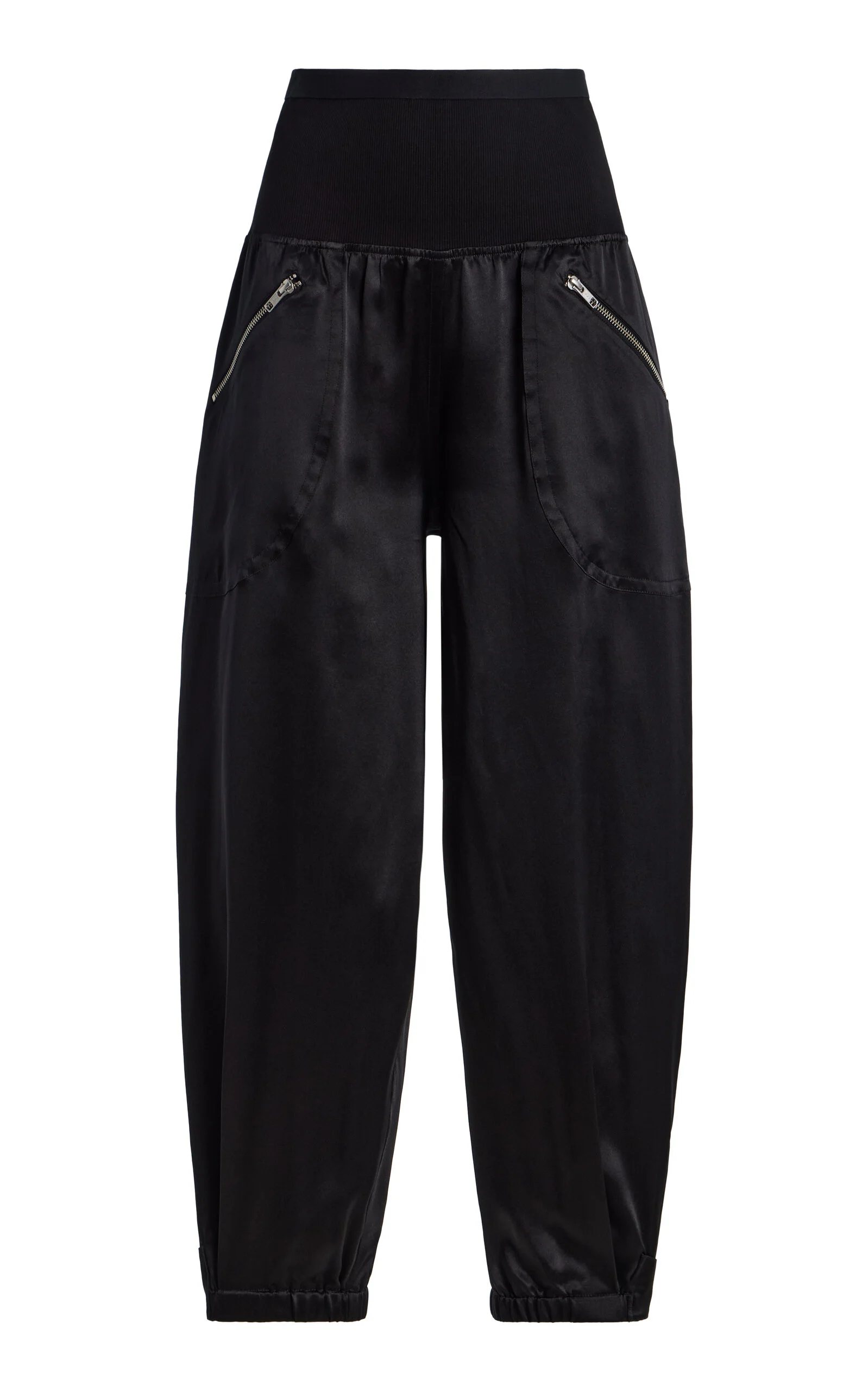 Silk-Charmeuse Joggers black - 1