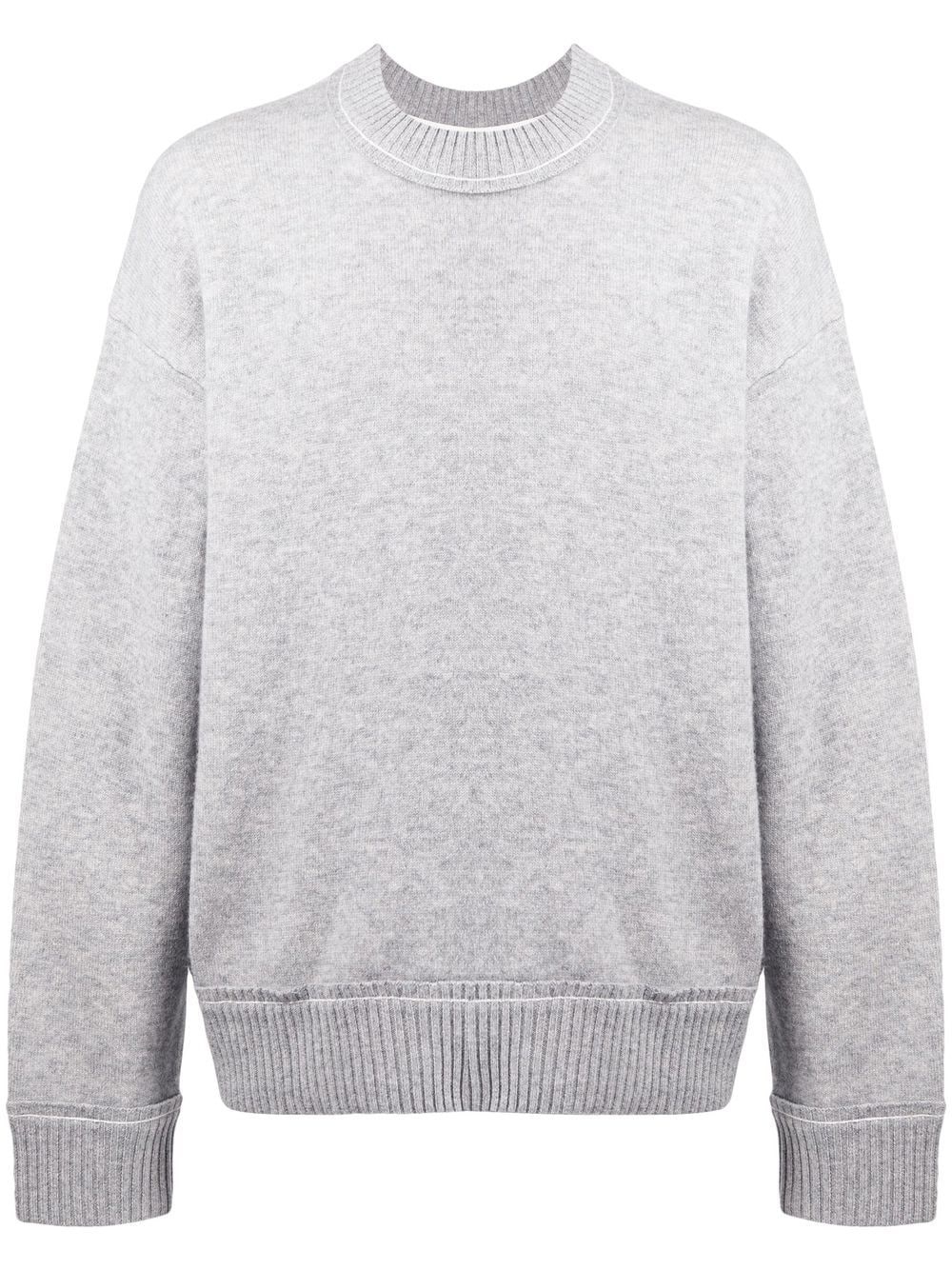 logo-plaque crew-neck jumper - 1