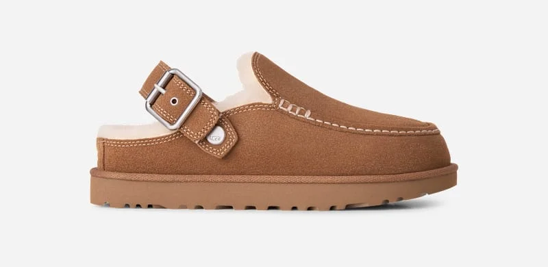 ® Women's Goldenstar Evelina Clog Sheepskin Shoes in Chestnut - 1