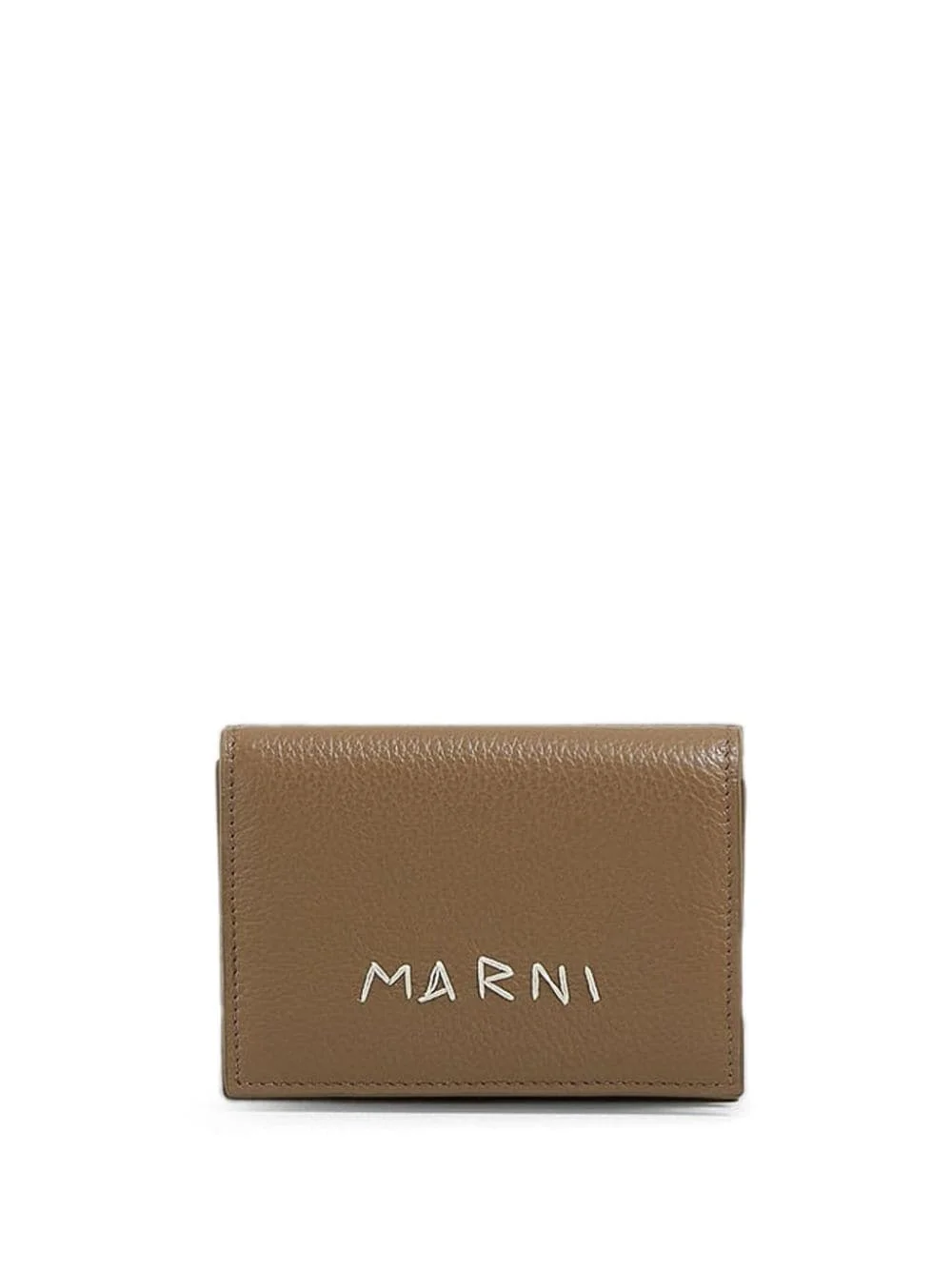 logo-embroidered leather wallet - 1
