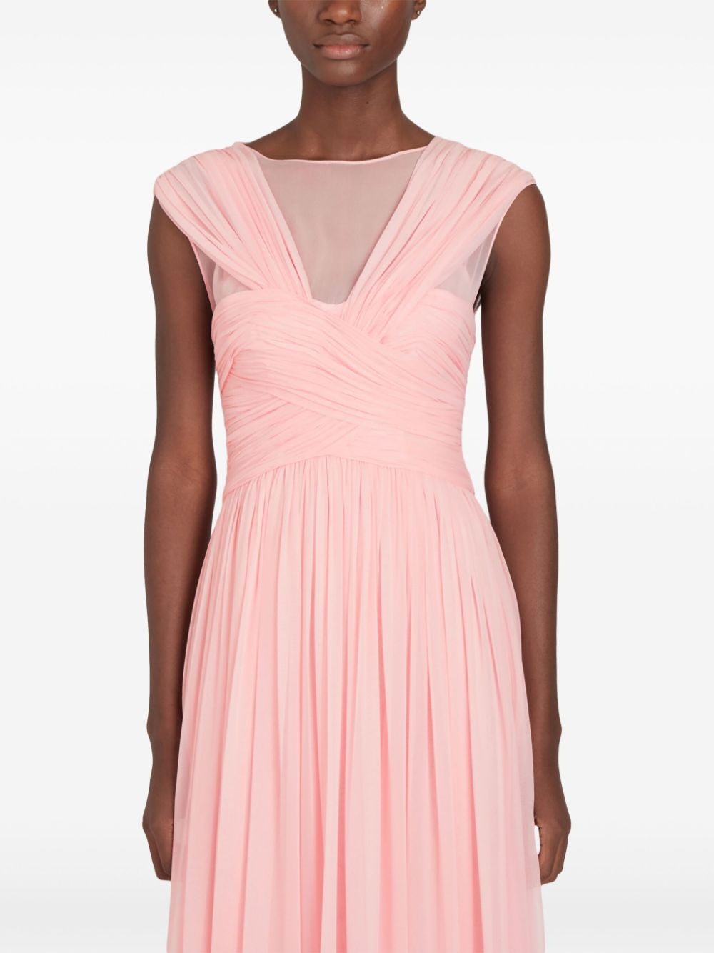 wrapped silk georgette dress - 4