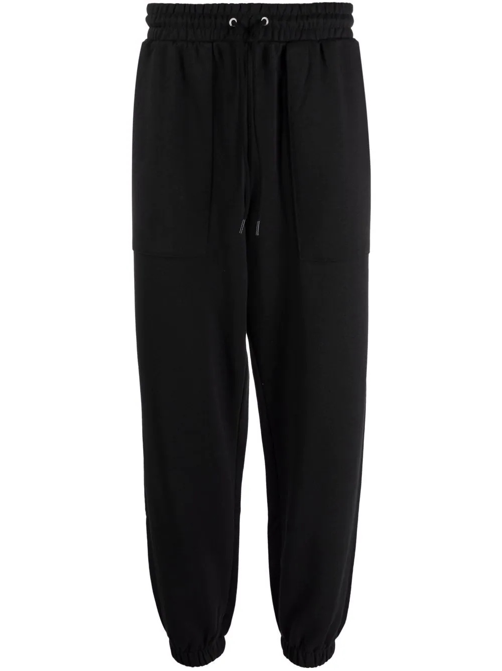 logo-patch cotton track pants - 1