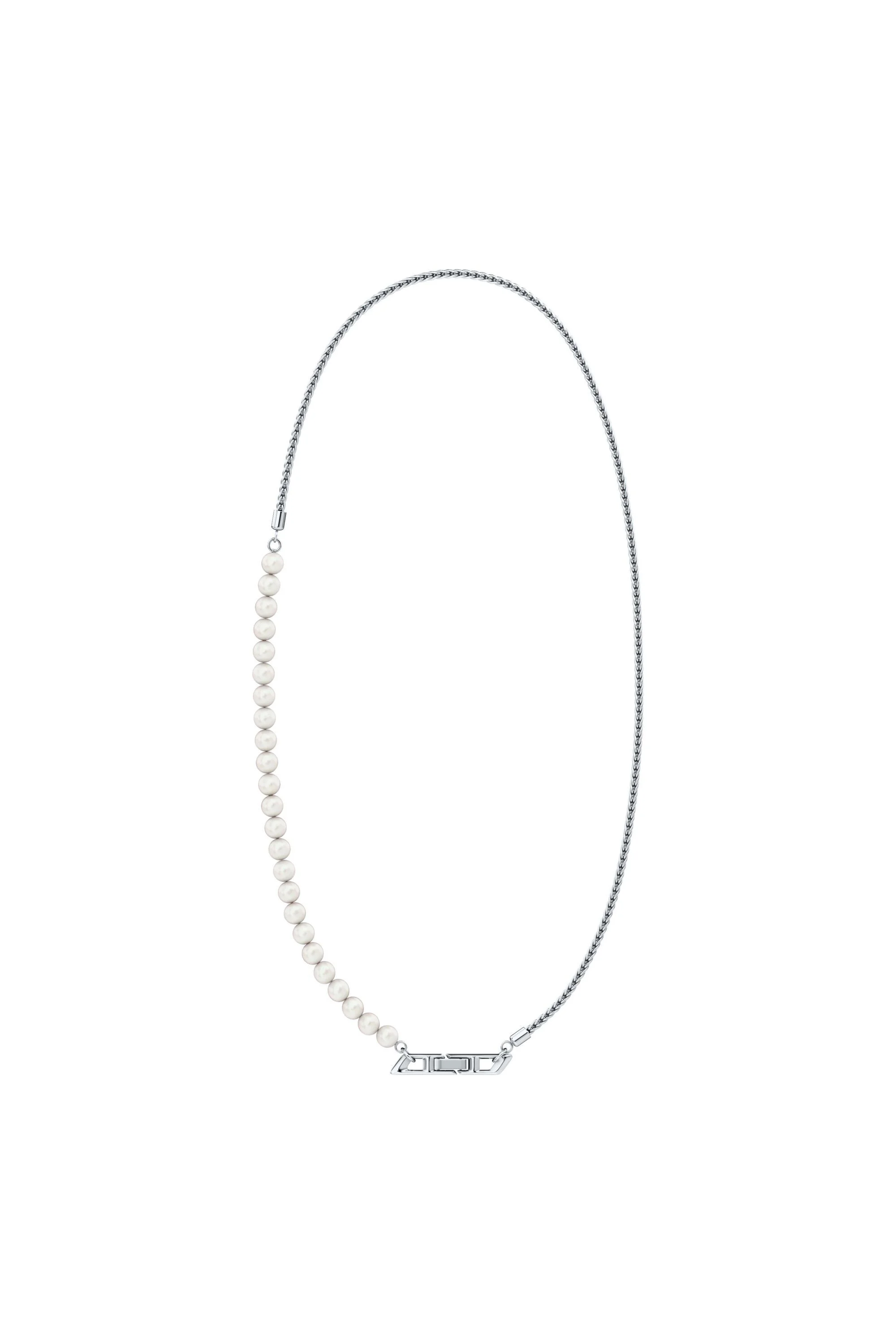 STERLING SILVER AND PEARL CHAIN NECKLACE - 1