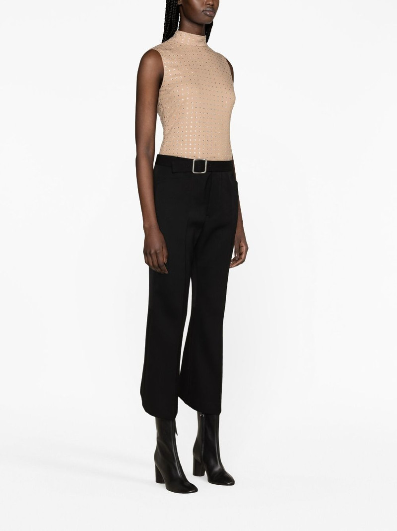 buckled pleated flared wool trousers 3