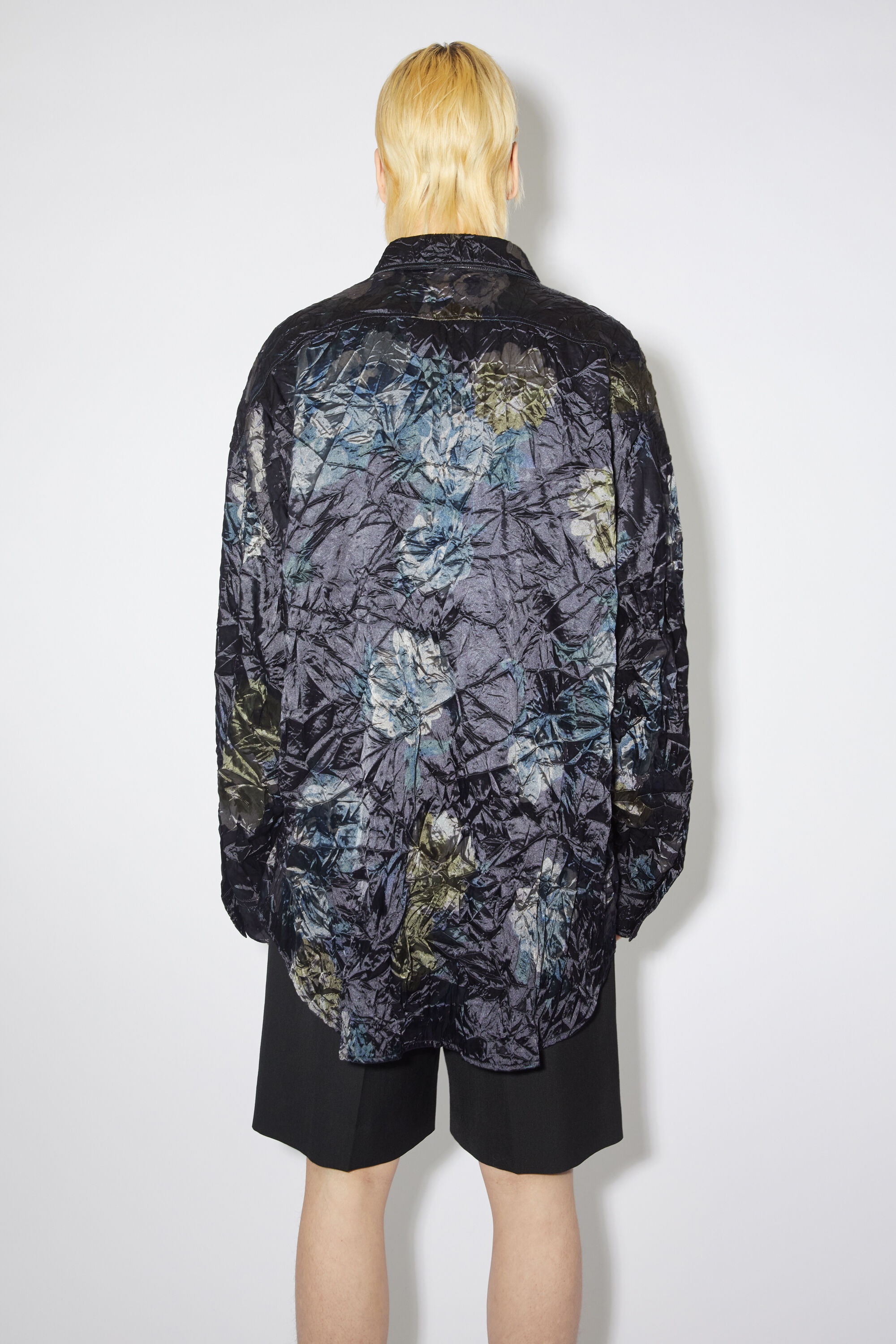 Printed button-up shirt - Navy - 3