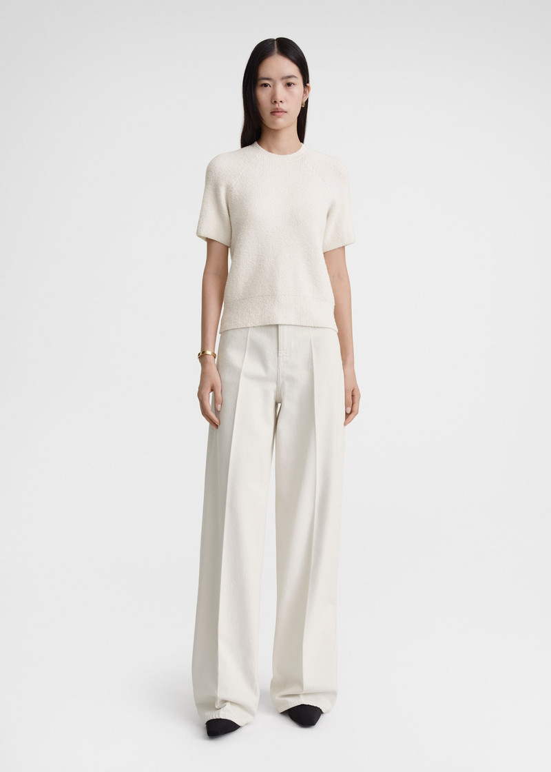 Totême Raglan-sleeve terry knit white outlook