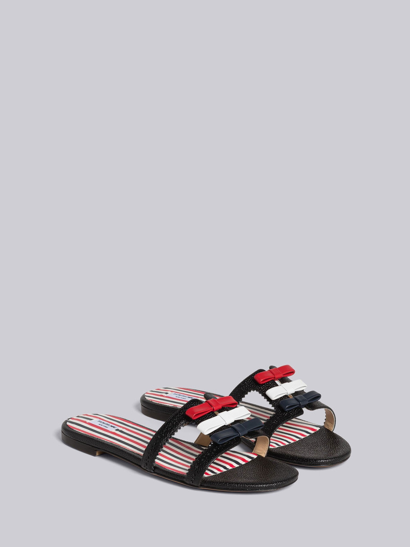 Pebble Grain Bow Brogue Slide Sandal 3